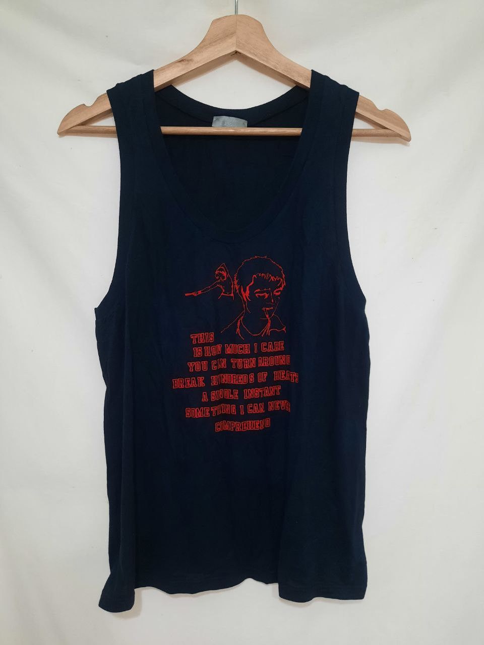 image of Dior x Hedi Slimane Fw05 Aw05 Print Tank Top in Black Red, Men's (Size Small)