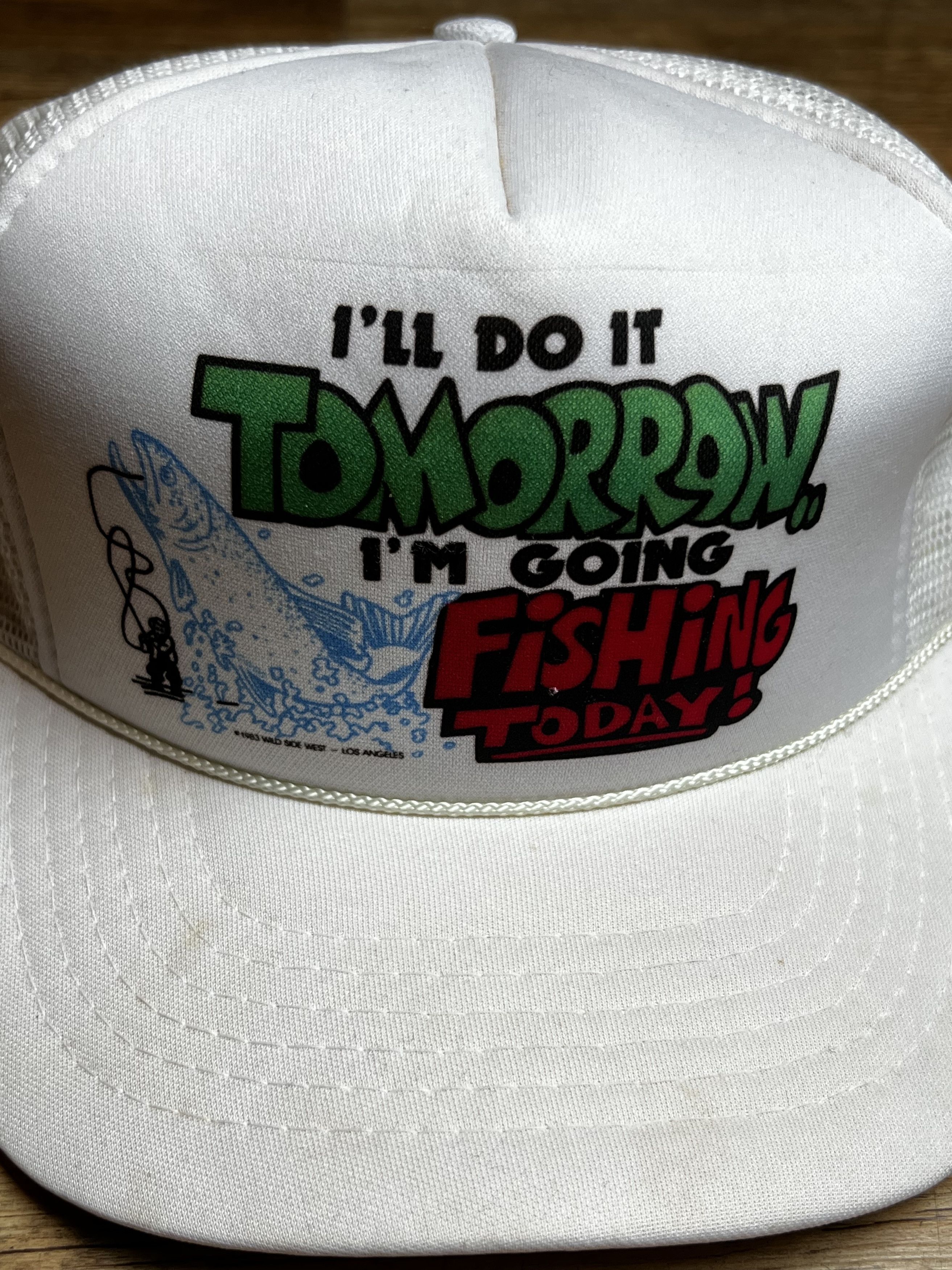 Vintage Vintage 1980's "...Going Fishing" Novelty Humor Snapback Cap Size ONE SIZE - 3 Thumbnail
