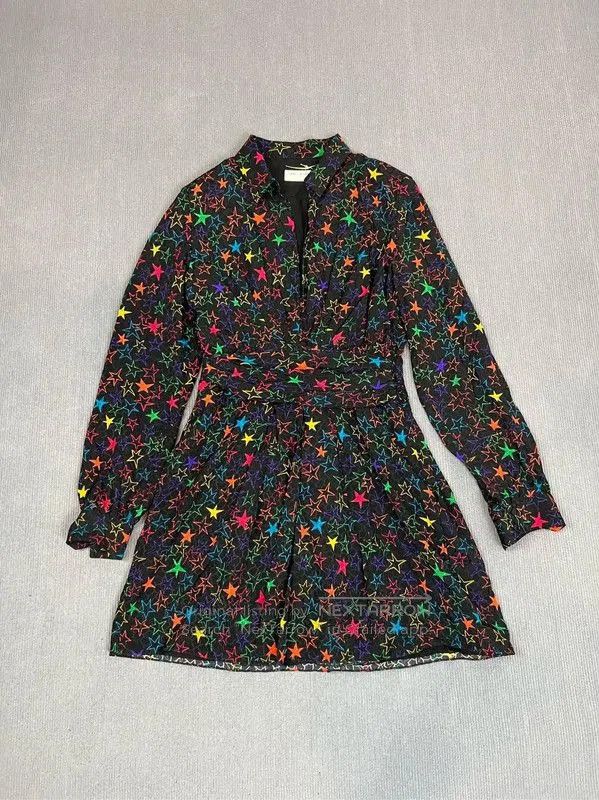 Yves Saint Laurent YSL Colorful Star Print Dress for Women . Size M / US 6-8 / IT 42-44 - 1 Thumbnail