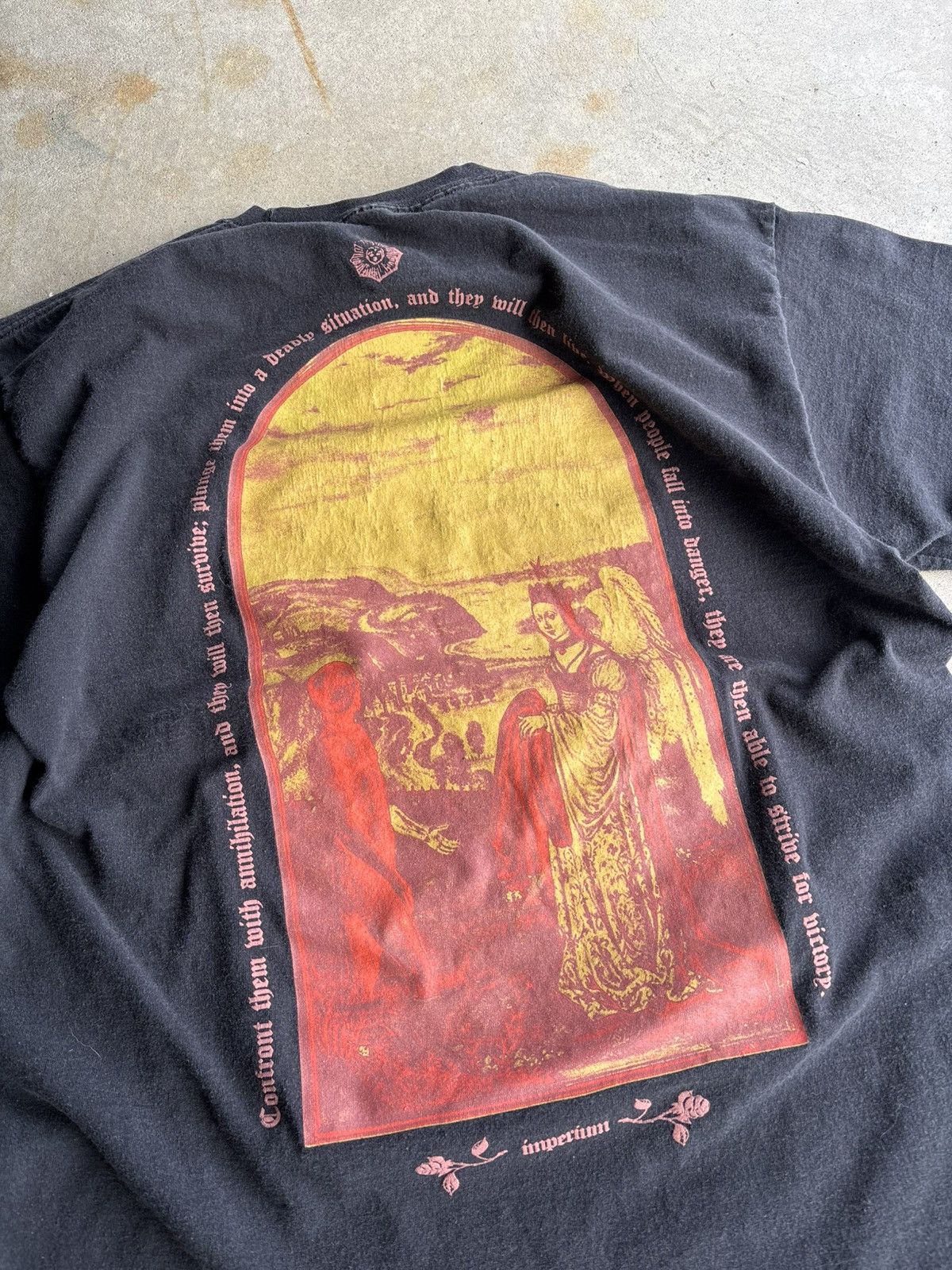 Empyre × Vintage Crazy Empyre Boxy Faded Black Skater Tee Virgin Mary Style Size US L / EU 52-54 / 3 - 5 Thumbnail