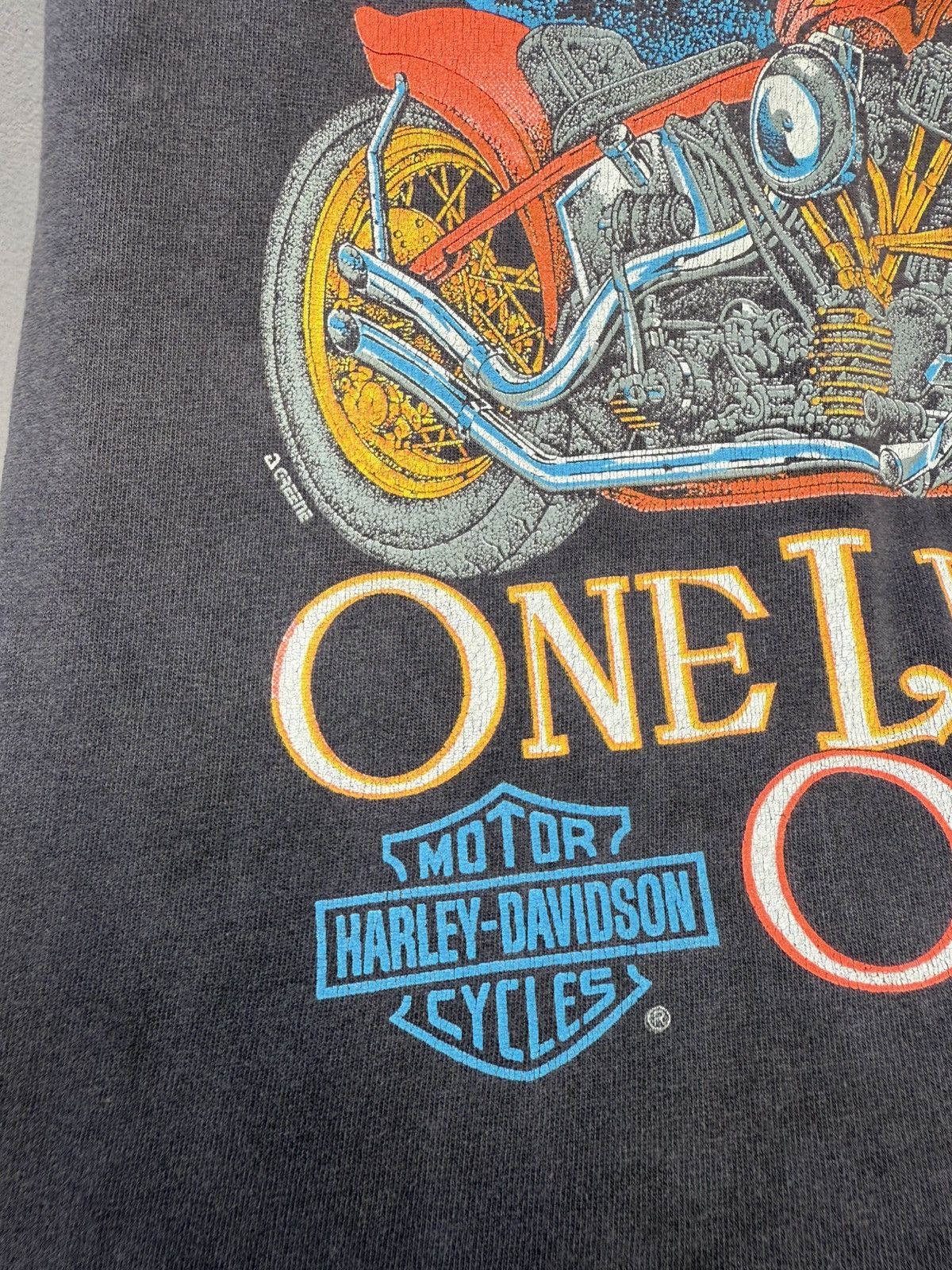 Harley Davidson Vintage 90s Sunfaded HARLEY DAVIDSON Chopper Tee Size US L / EU 52-54 / 3 - 4 Thumbnail