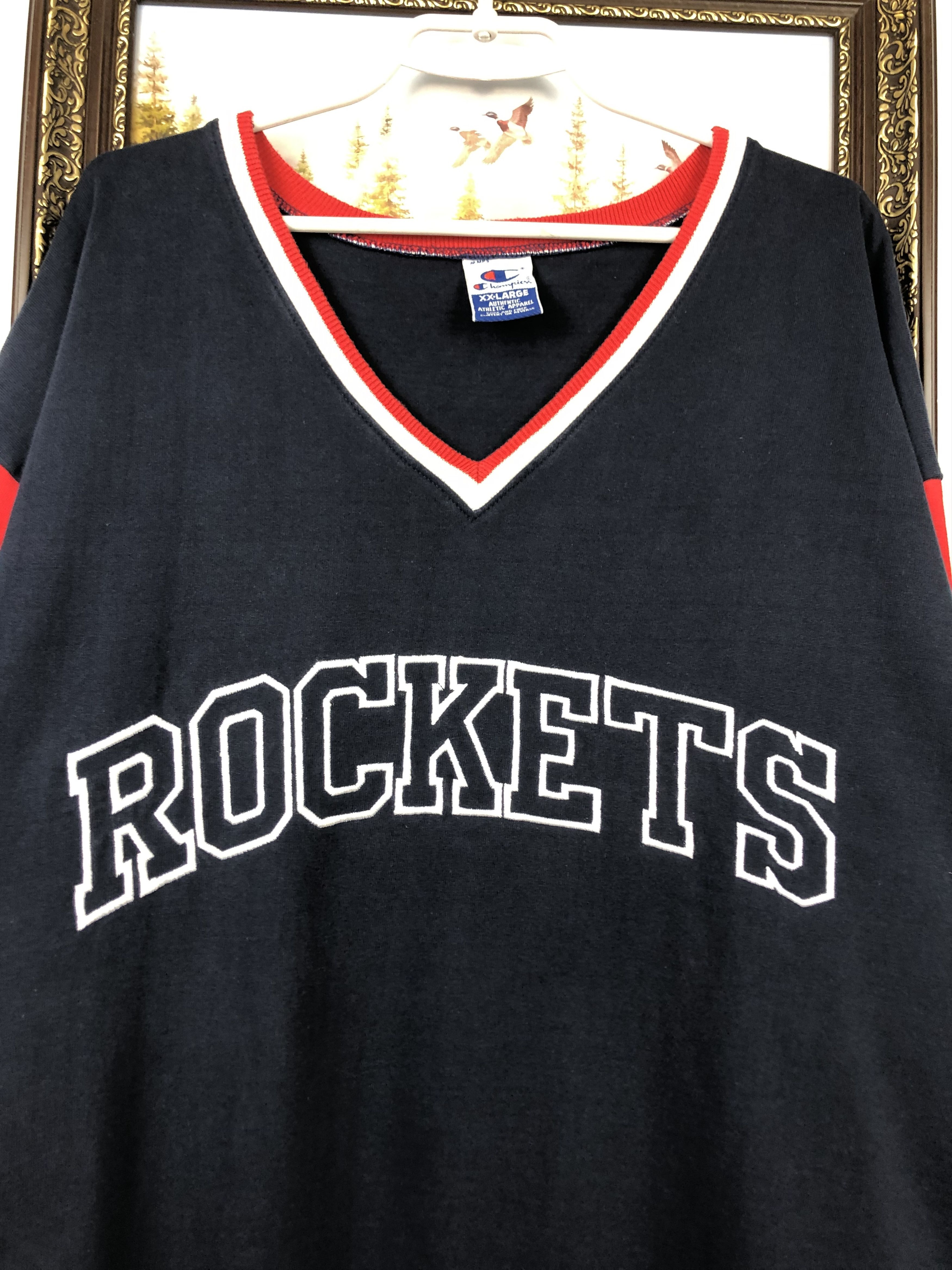 NBA Vintage 90's Champion Houston Rockets NBA Jersey Shirt Rare Size US XXL / EU 58 / 5 - 5 Thumbnail