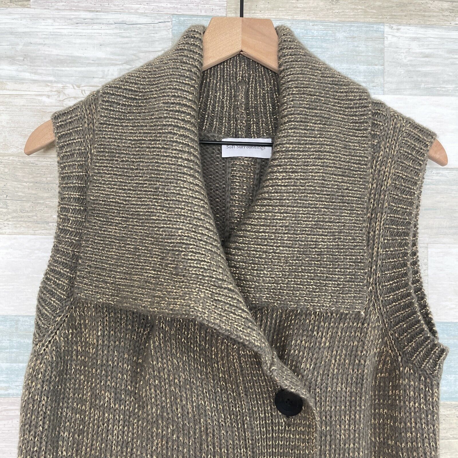 Other Soft Surroundings Wool Sweater Vest Brown Womens XS Size XS / US 0-2 / IT 36-38 - 2 Thumbnail