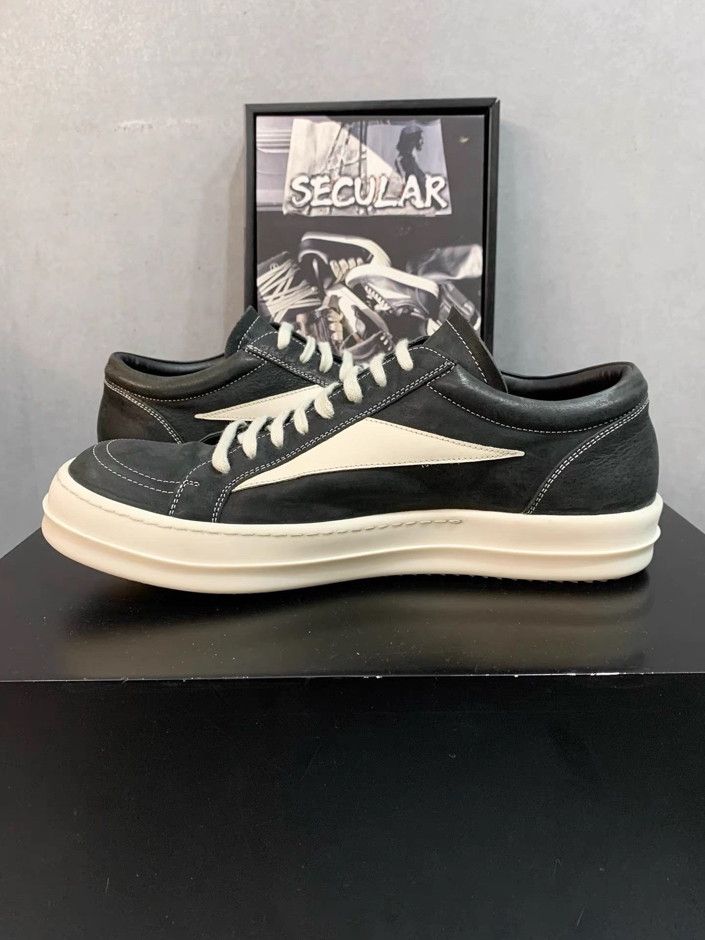 Rick Owens Rick Owens 24SS Leather Low Sneakers Vans Silhouette K34 Size US 12 / EU 45 - 6 Thumbnail