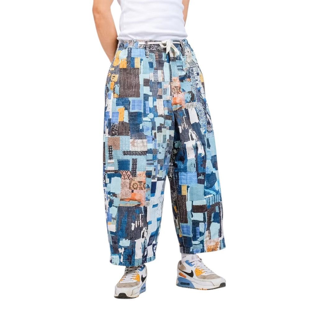 Blue Blue Japan 💥Kaito sashiko boro print japanese style nikkapokka pants Size US 32 / EU 48 - 3 Thumbnail