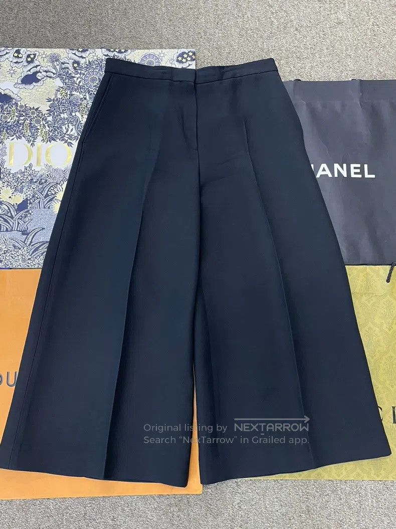 Dior Dior Black wide-leg trousers Size 26" / US 2 / IT 38 - 1 Thumbnail
