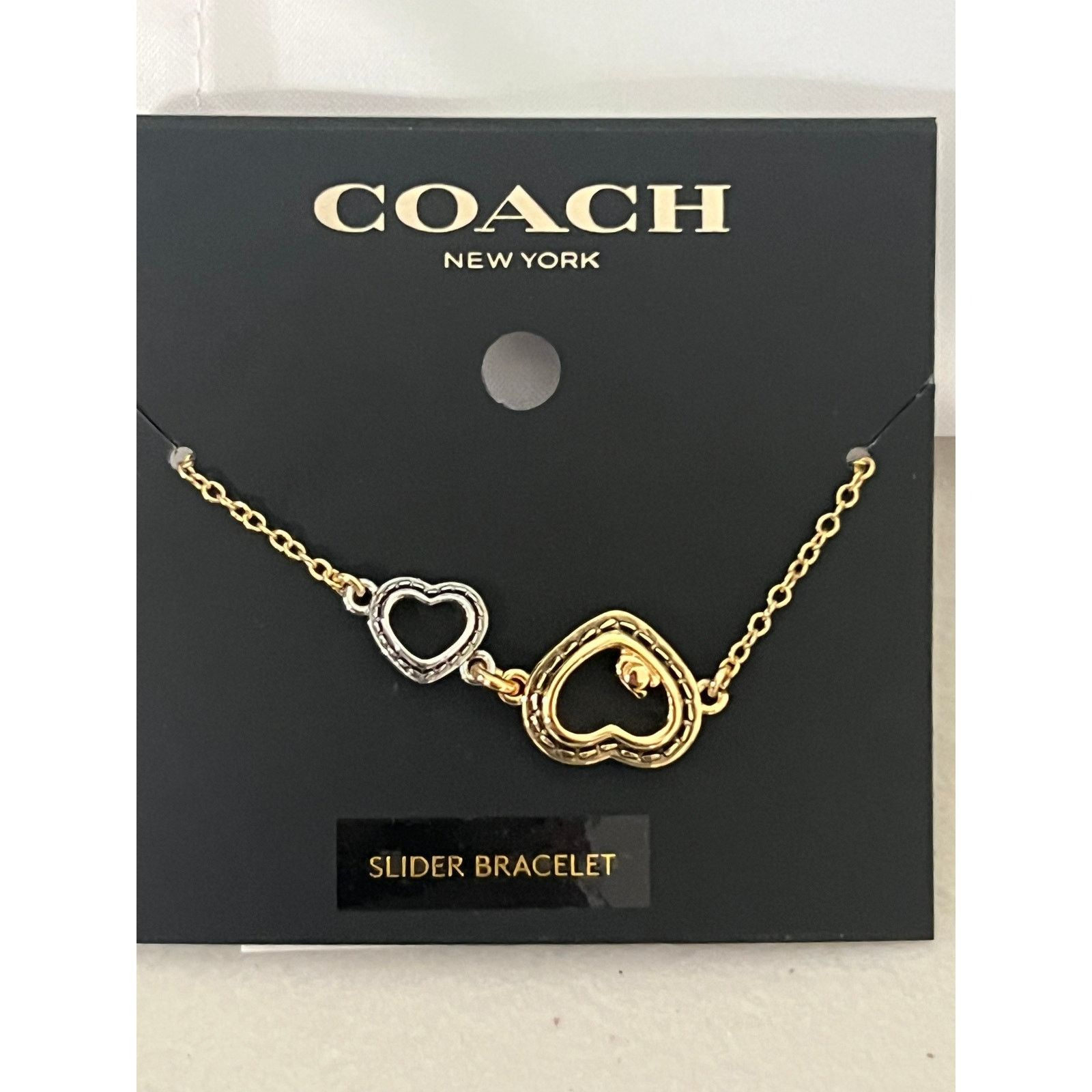 Coach Coach CBB40 Open Heart Interlocking Slider Bracelet Size ONE SIZE - 1 Thumbnail