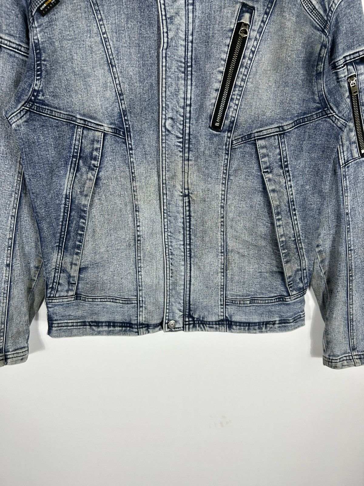 Japanese Brand 🔥Field Core Cordura Fabric Denim Distressed Rider Jacket Size US L / EU 52-54 / 3 - 5 Thumbnail