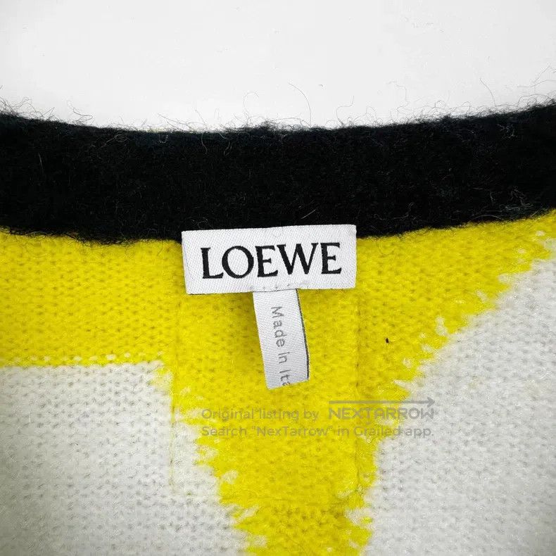 Loewe Loewe Color-blocked knitted cardigan with back leather log Size M / US 6-8 / IT 42-44 - 4 Thumbnail