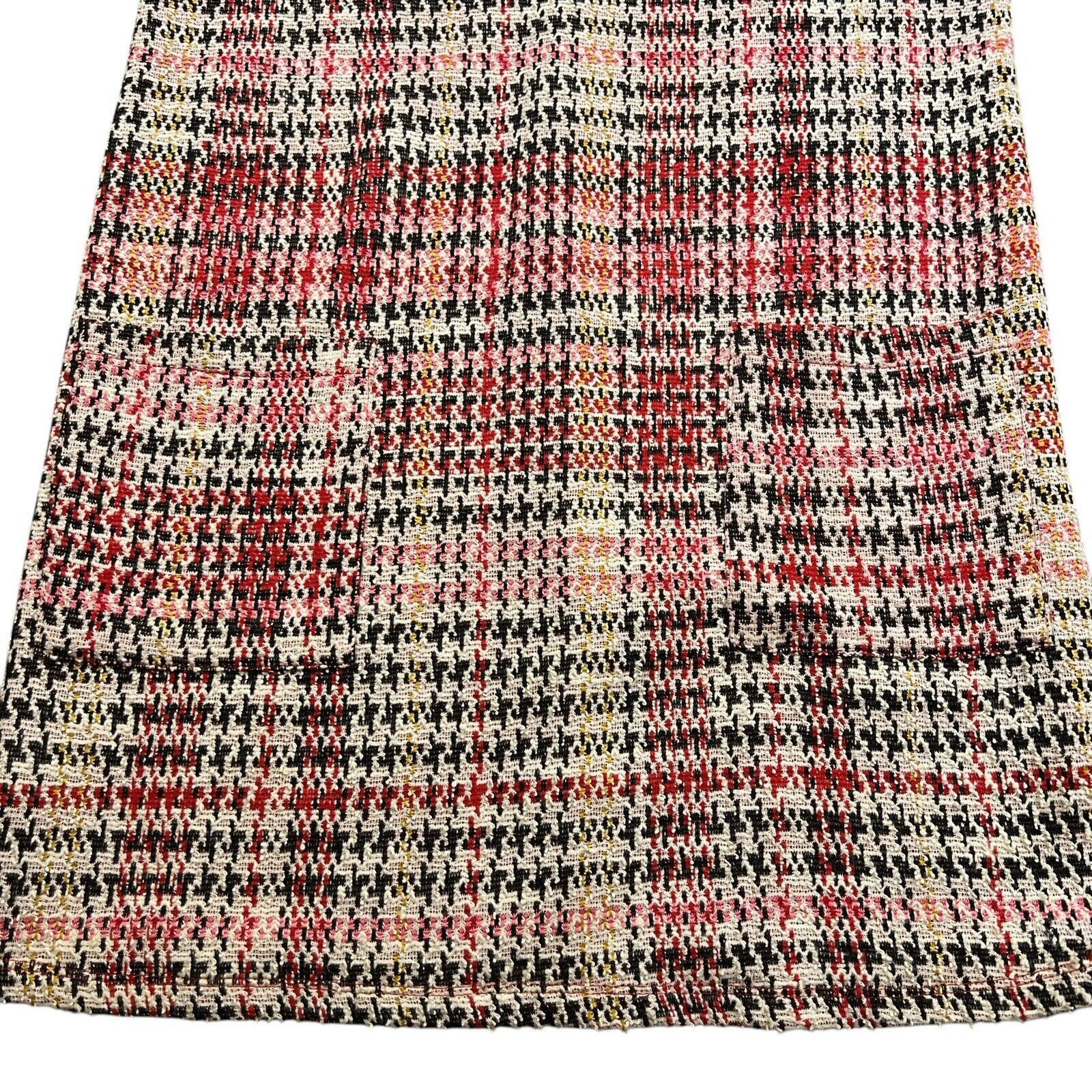 Zara Zara Red Plaid Jacquard Short Sleeve Dress Pockets Size M Size M / US 6-8 / IT 42-44 - 5 Thumbnail