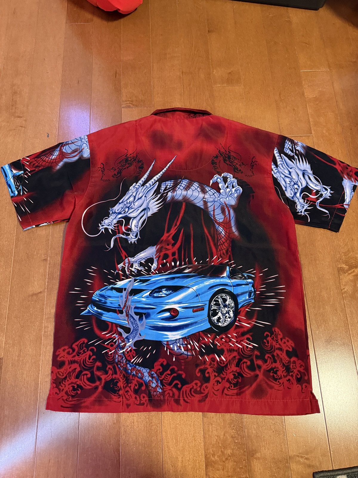 Vintage Vintage Y2K Dragon Hot Rod Button Up Shirt Size US XL / EU 56 / 4 - 2 Thumbnail