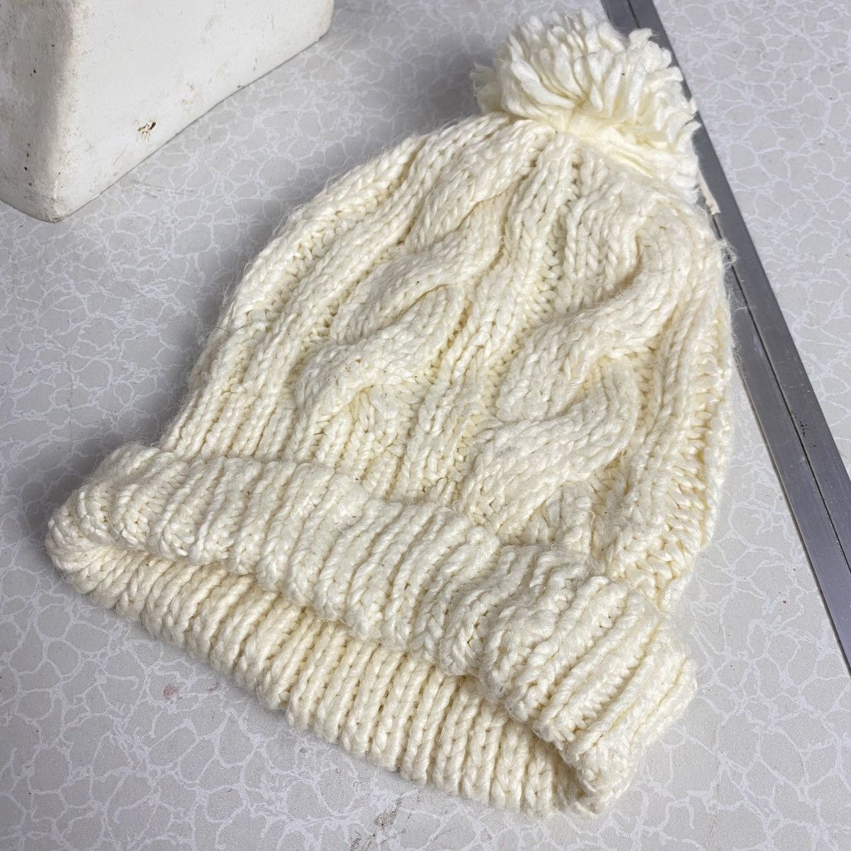 Japanese Brand × Vintage 2000s y2k Japanese knitted Pom beanie hats by glared Size ONE SIZE - 3 Thumbnail