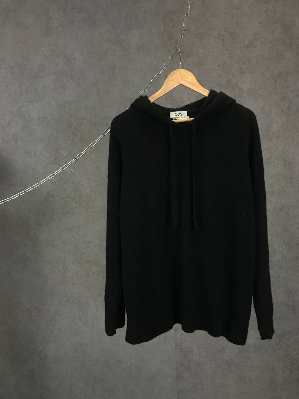 image of Cashmere Wool x Cos Luxury Designer Cashmere Hoodie in Black, Men's (Size Medium)