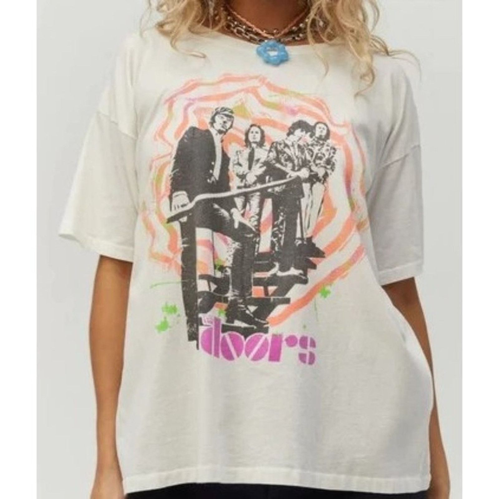Daydreamer Daydreamer The Doors Spiral Merch Tee Vintage White Small Size S / US 4 / IT 40 - 1 Thumbnail