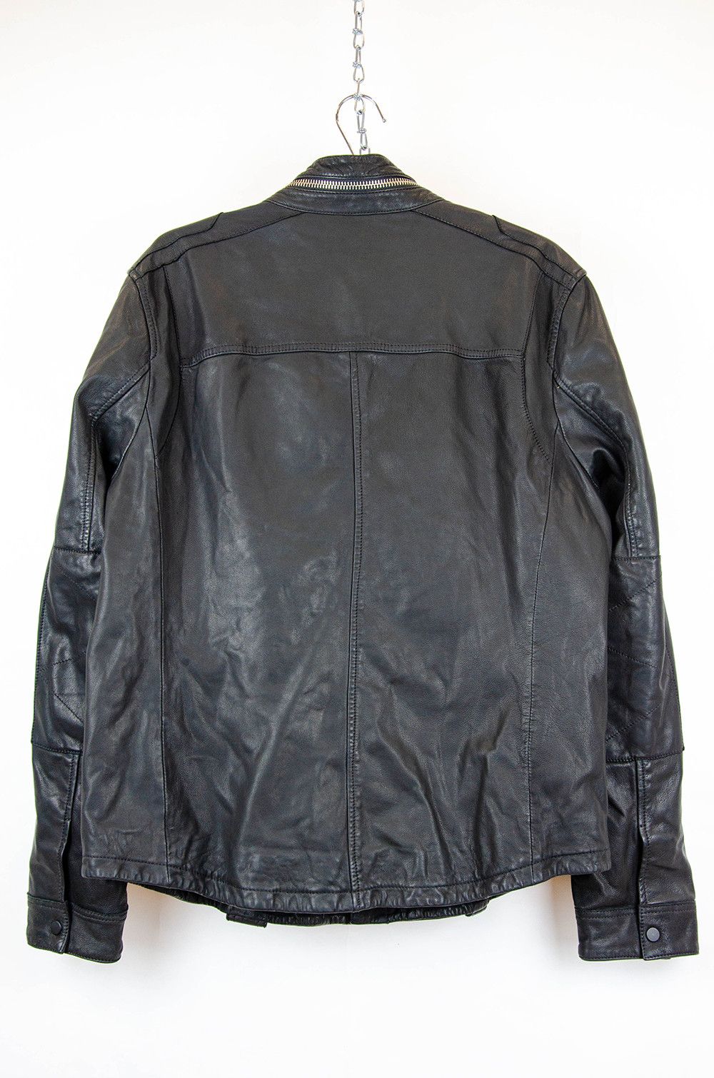 Allsaints AllSaints Holmes Leather Moto Jacket Black Size XL Size US XL / EU 56 / 4 - 2 Thumbnail