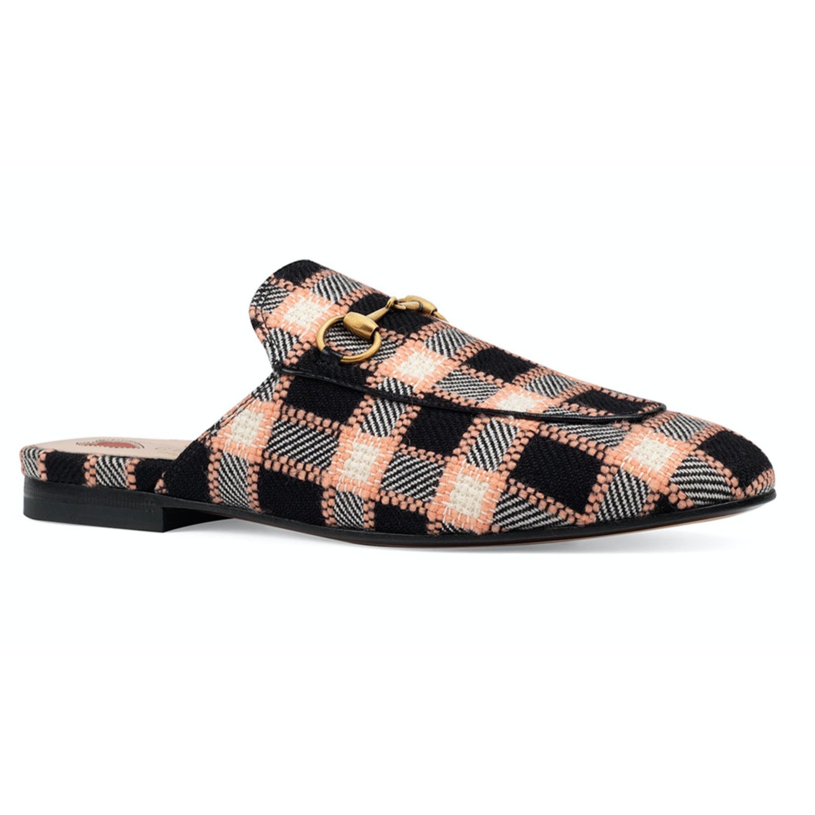 Gucci Gucci Princetown Black Pink Fancy Tweed Loafer Size US 7.5 / IT 37.5 - 1 Thumbnail