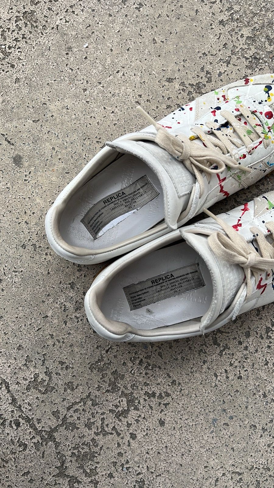 Maison Margiela Maison Margiela Gat Replica Paint Splatter White Size US 10.5 / EU 43-44 - 7 Thumbnail
