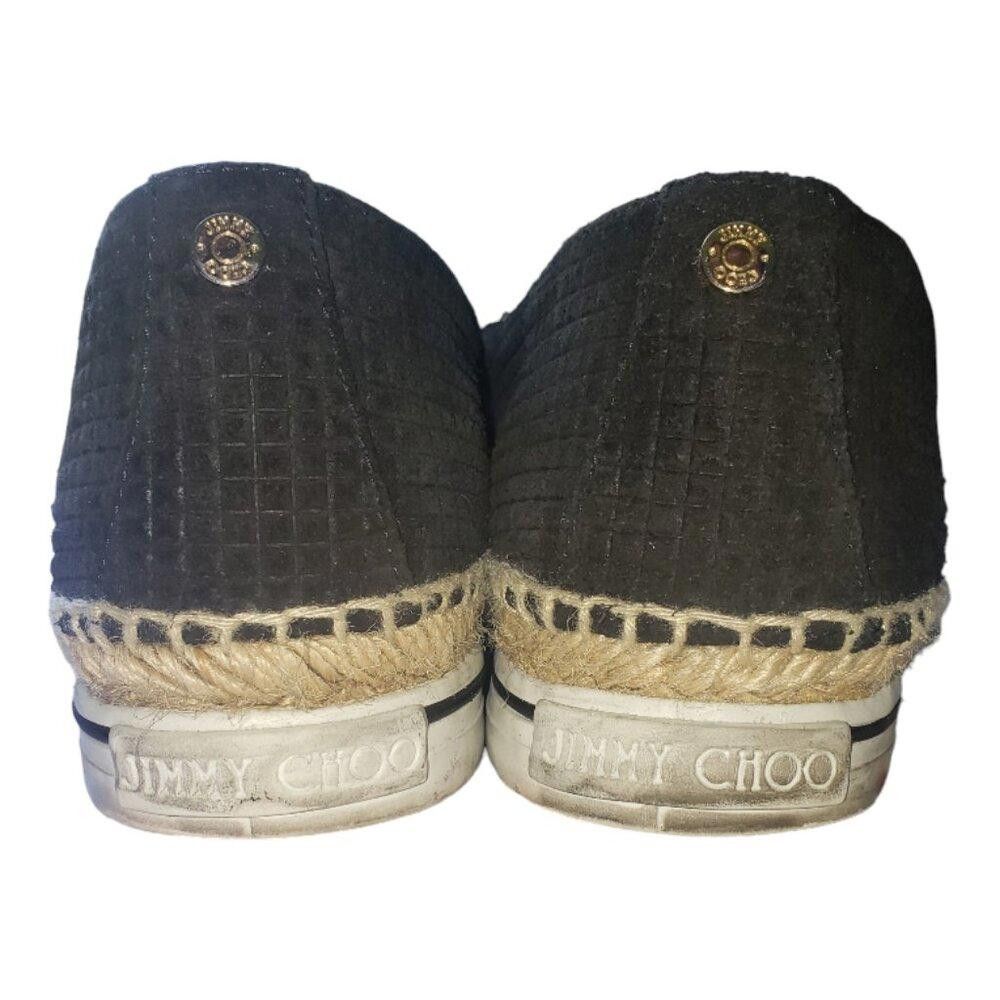 Jimmy Choo SH110 Jimmy Choo Black Cubed Suede Dawn Slip On Espadrille Size US 9.5 / IT 39.5 - 4 Thumbnail