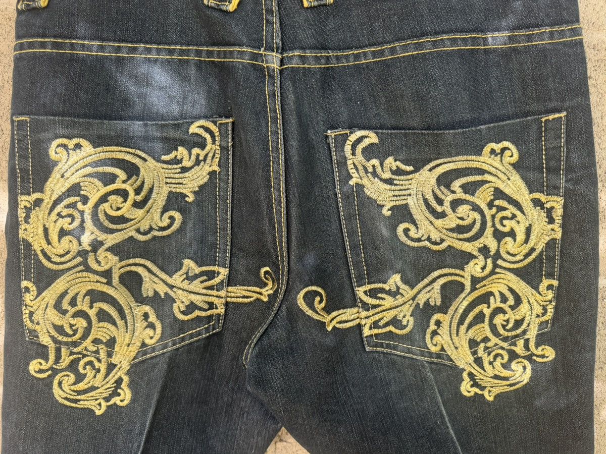 Other M2 Embroidered Dark Wash Baggy Jeans Size US 32 / EU 48 - 3 Thumbnail