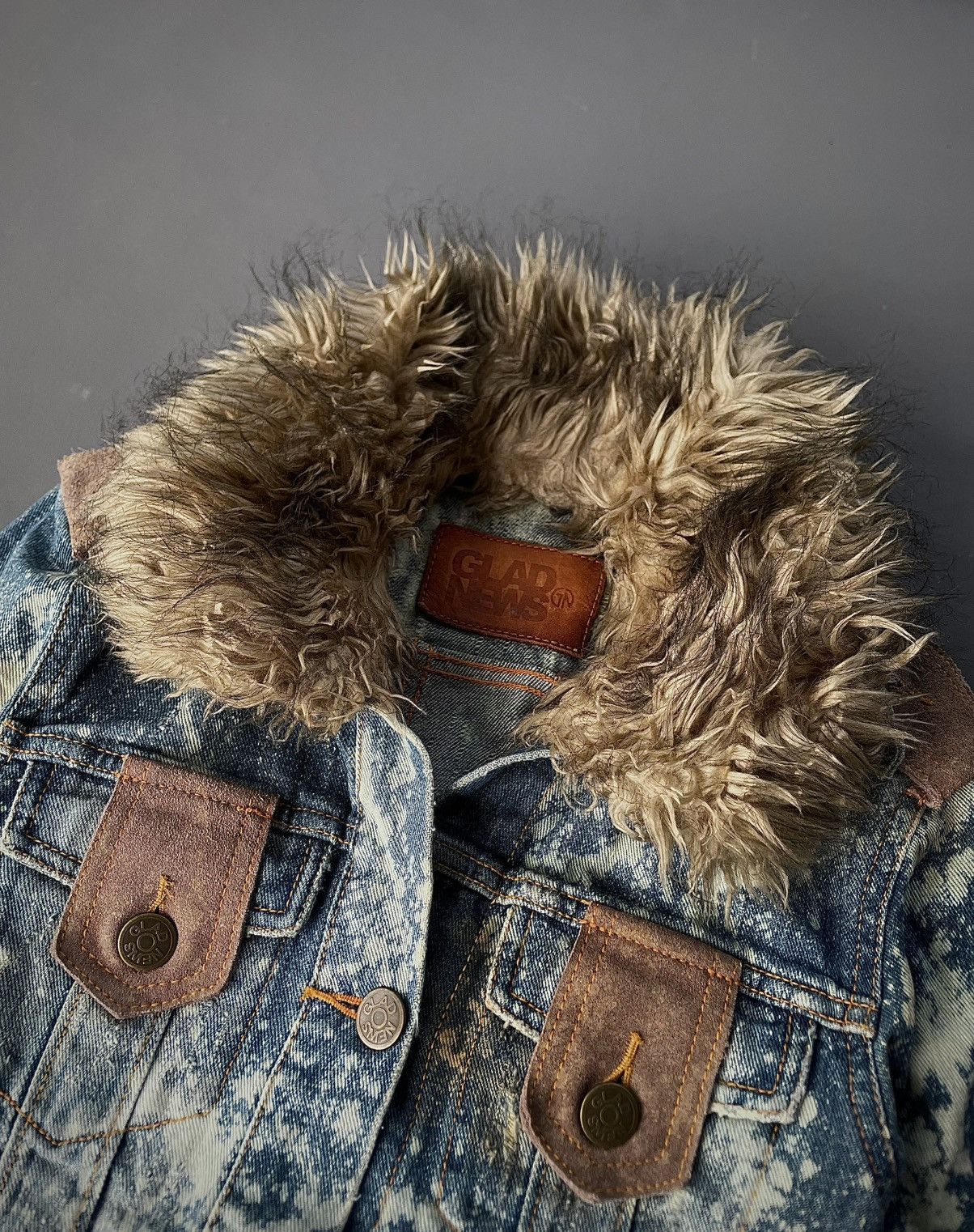 Yasuyuki Ishii Japanese Glad News Acidwash Faux Fur Lgb Style Size US XS / EU 42 / 0 - 4 Thumbnail