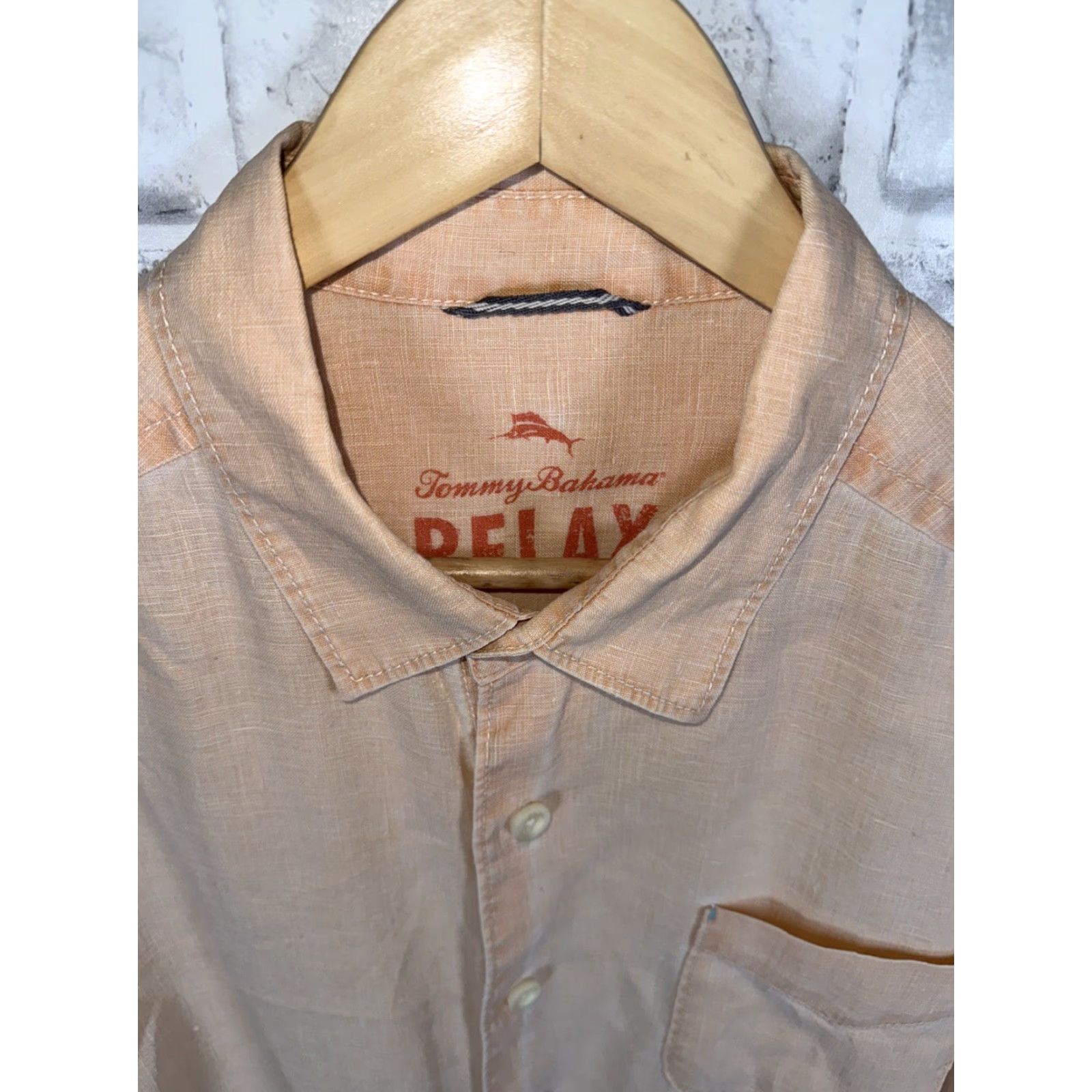 Tommy Bahama TOMMY BAHAMA Relax Off Pink 100% Linen Long Sleeve Shirt Mens L Size US L / EU 52-54 / 3 - 2 Thumbnail