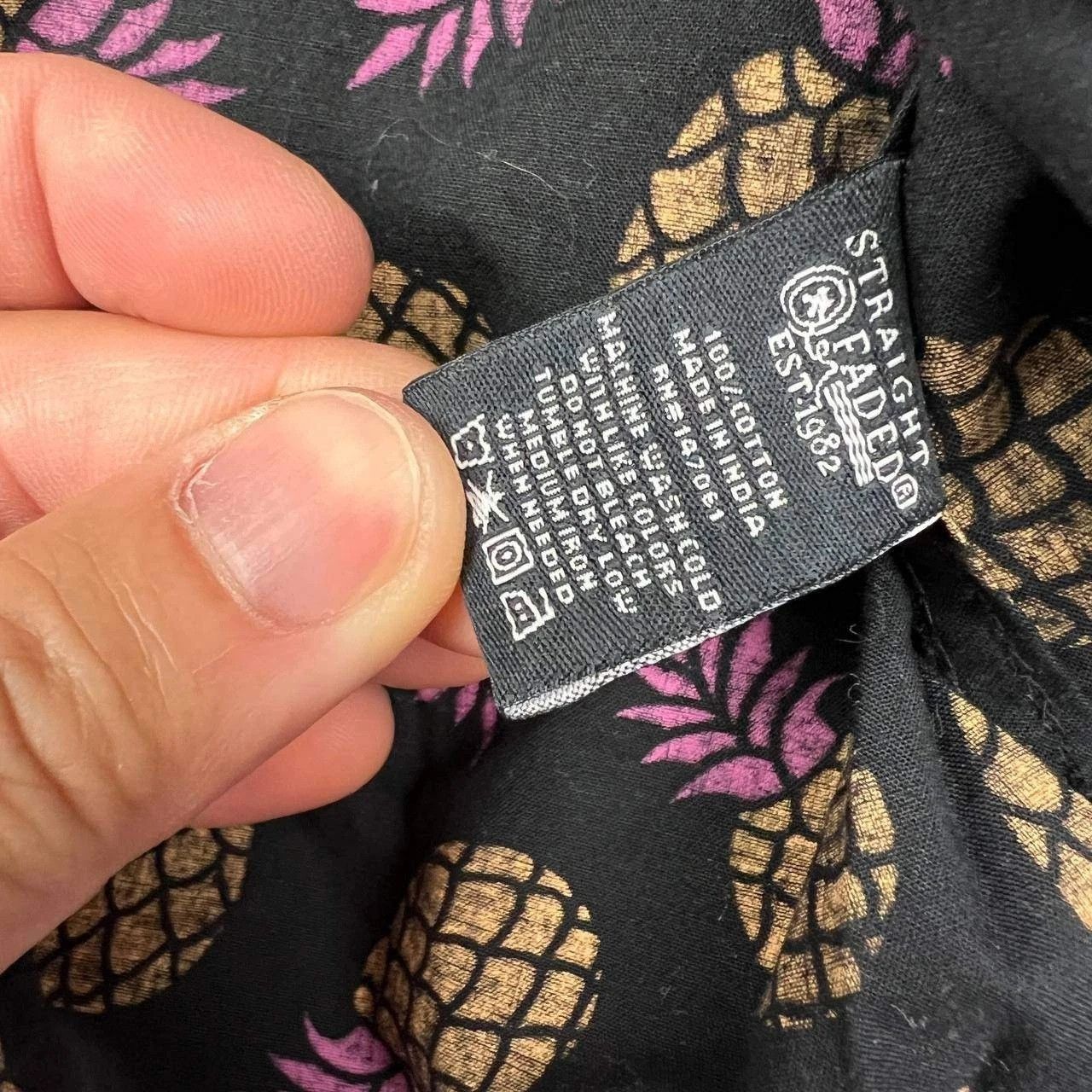 StraightFaded Straight Faded Button Up Shirt Men Pineapple Print Black M Size US M / EU 48-50 / 2 - 6 Thumbnail
