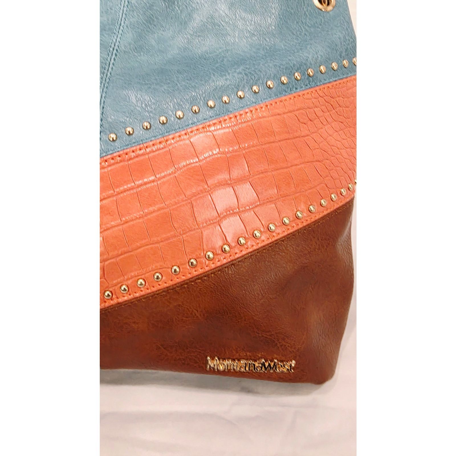 Other Montana West Brown, Orange & Turquoise Shoulder Purse Size ONE SIZE - 3 Thumbnail