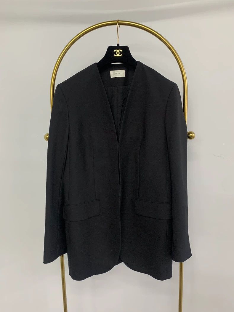 The Row The Row Black V-Neck Blazer Size US M / EU 48-50 / 2 - 1 Thumbnail