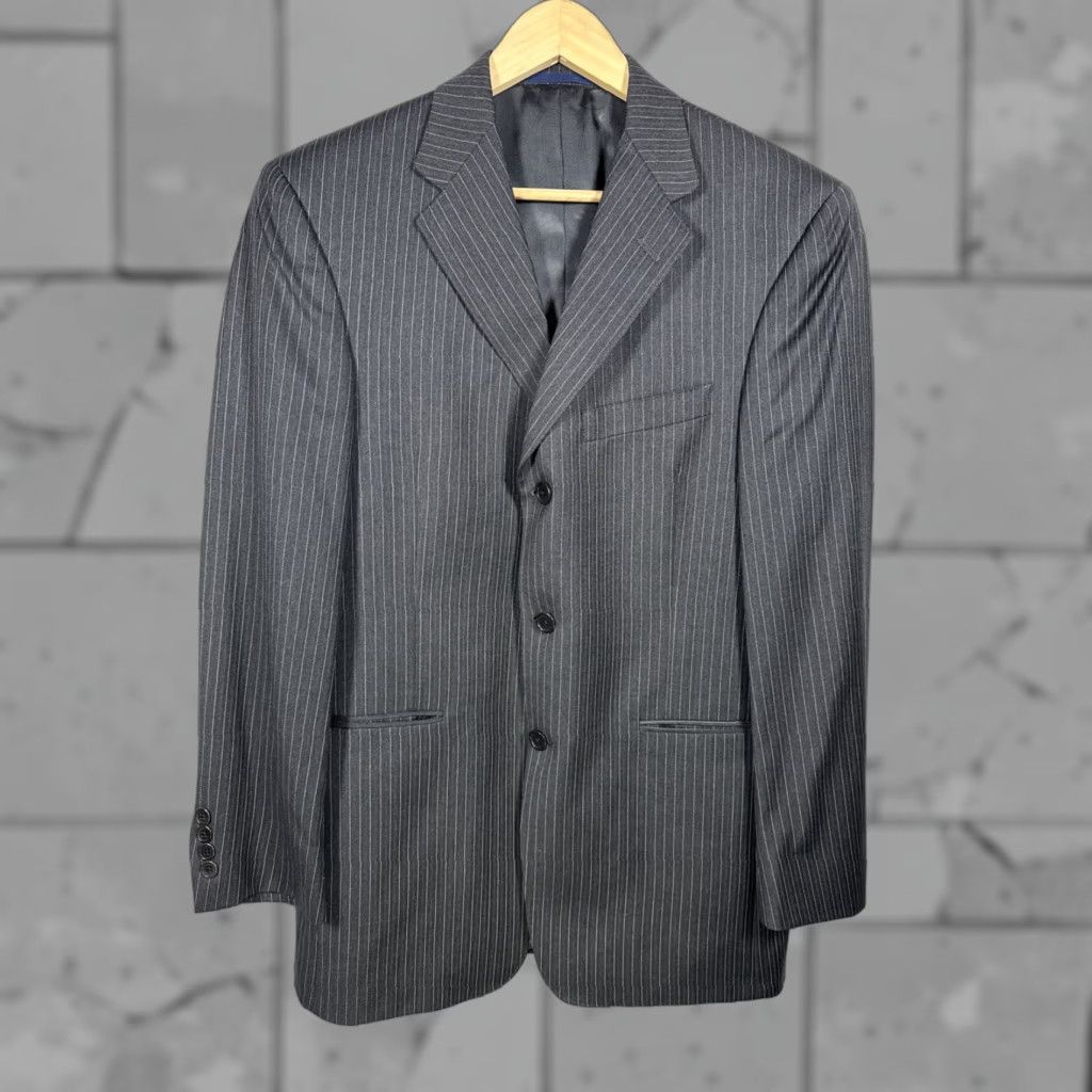 Loro Piana VINTAGE Daniel Cremieux Loro Piana Wool Suit Jacket 38R Gray Pinstripe Size 38R - 1 Thumbnail