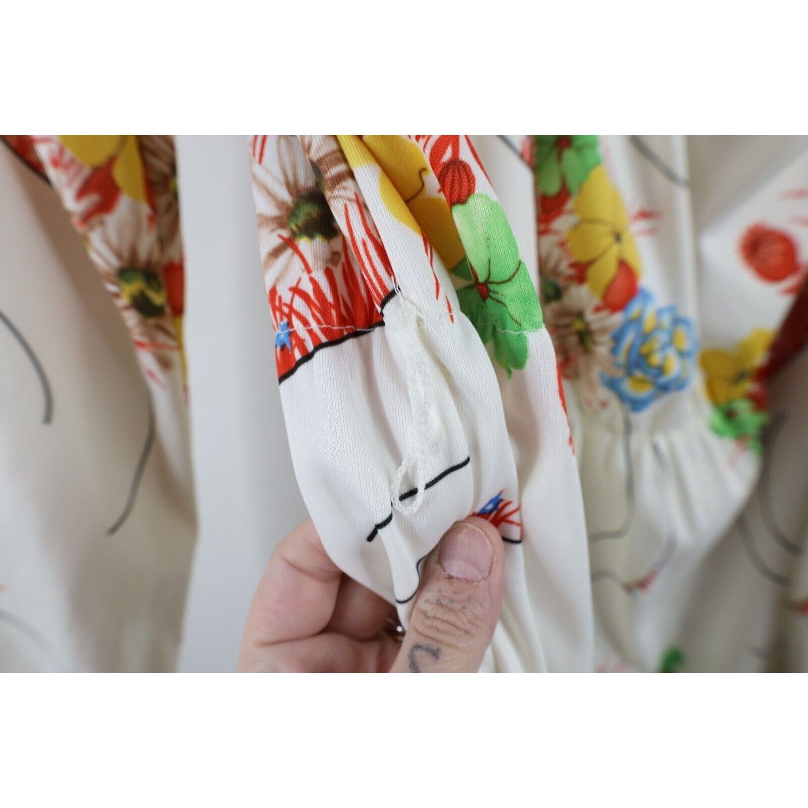 Vintage Vintage 70s Mid Century Modern MCM Flower Knit Dress Size XL / US 12-14 / IT 48-50 - 22 Thumbnail