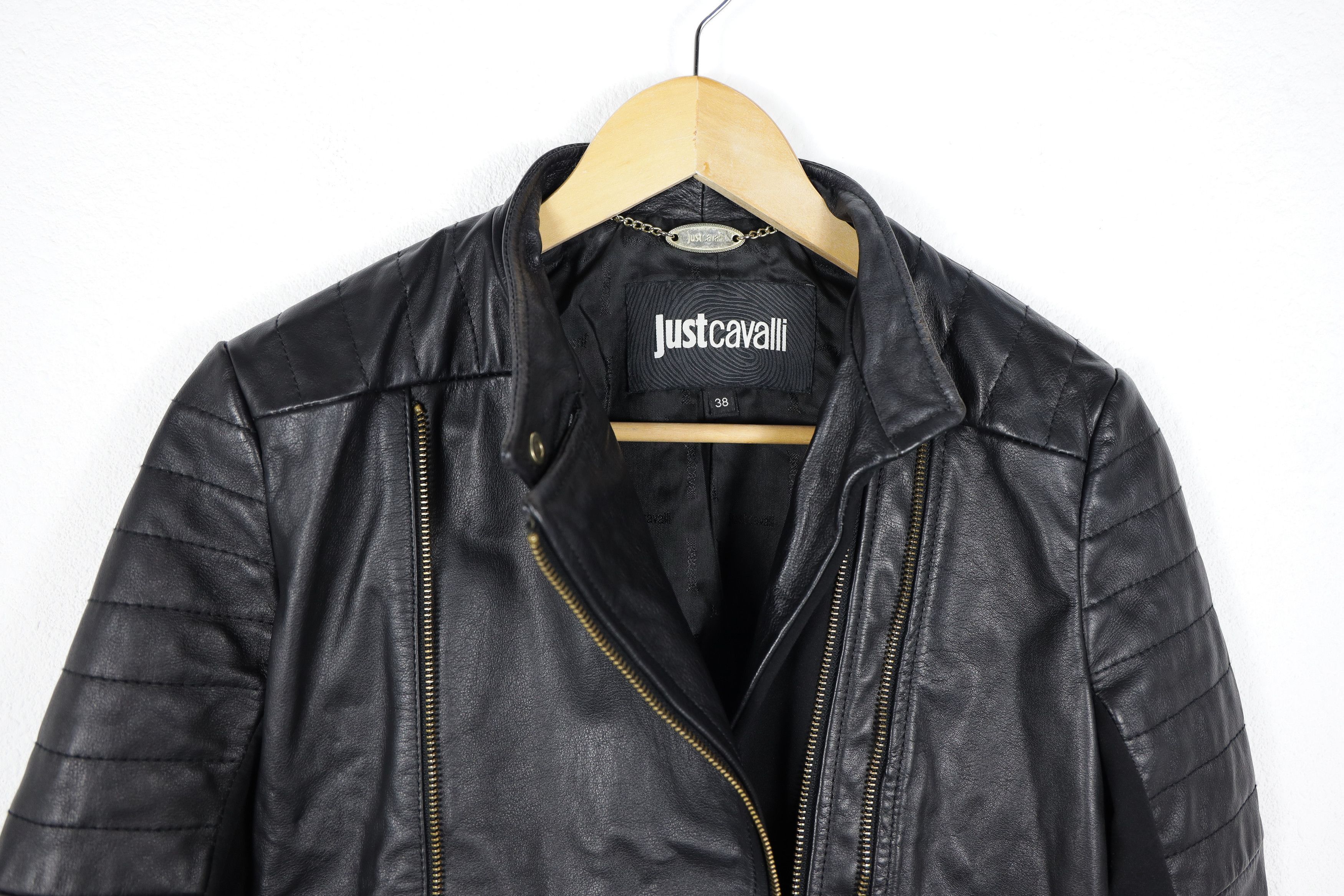 Just Cavalli Just Cavalli Roberto Embellished Biker Leather Jacket Size XS / US 0-2 / IT 36-38 - 4 Thumbnail