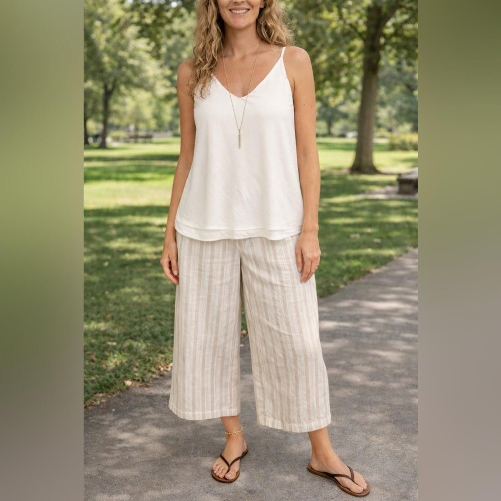H&M H&M Cream Double Layer V-Neck Camisole Size M Soft Viscose Size M / US 6-8 / IT 42-44 - 1 Thumbnail