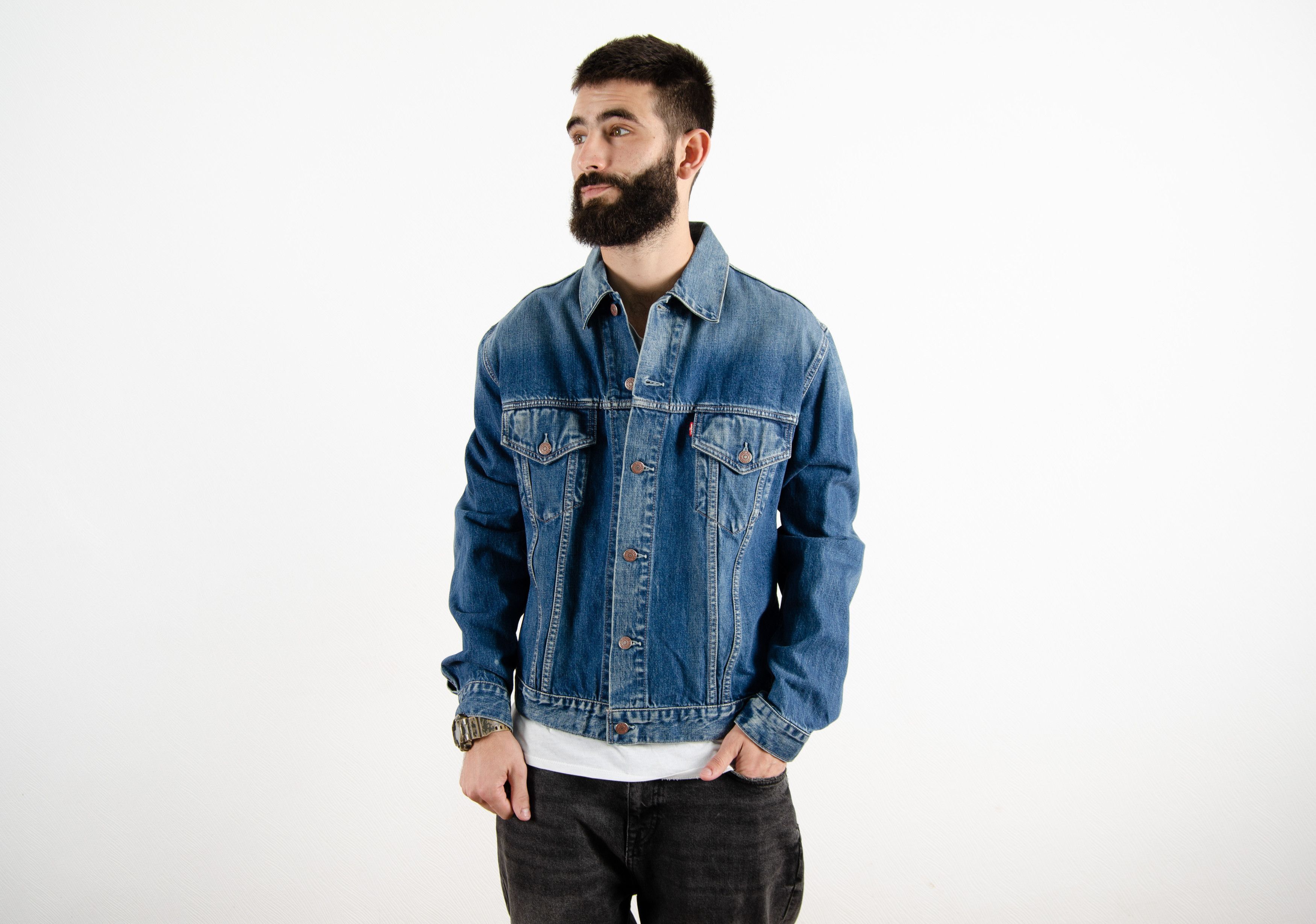 Levi's Vintage Levi's Washed Blue Denim Trucker Jeans Jacket Size US M / EU 48-50 / 2 - 2 Thumbnail