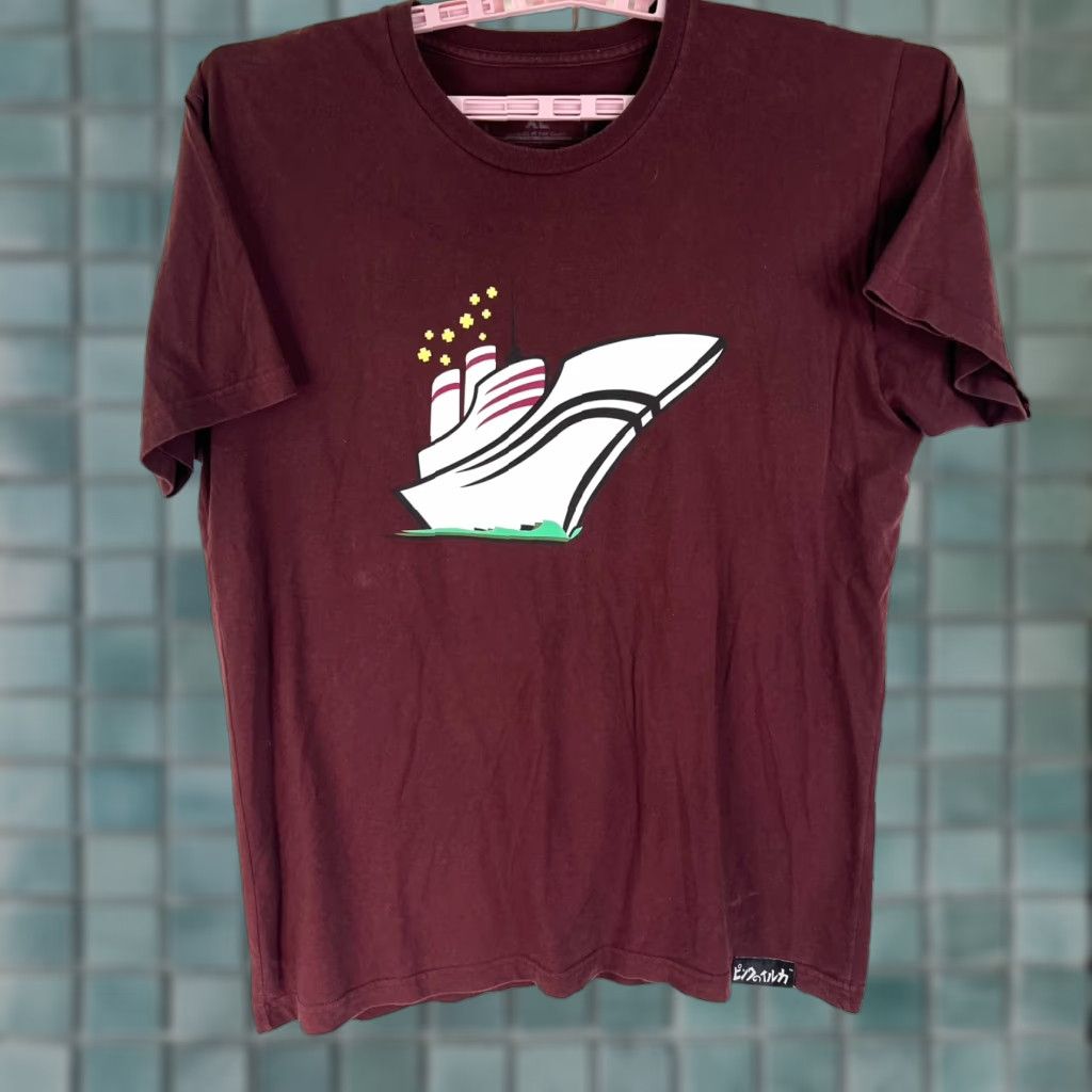 Pinko Pink Dolphin T-Shirt Men's XL Red Yacht Graphic Logo Crew Neck Short Sleeve Size US XL / EU 56 / 4 - 1 Thumbnail