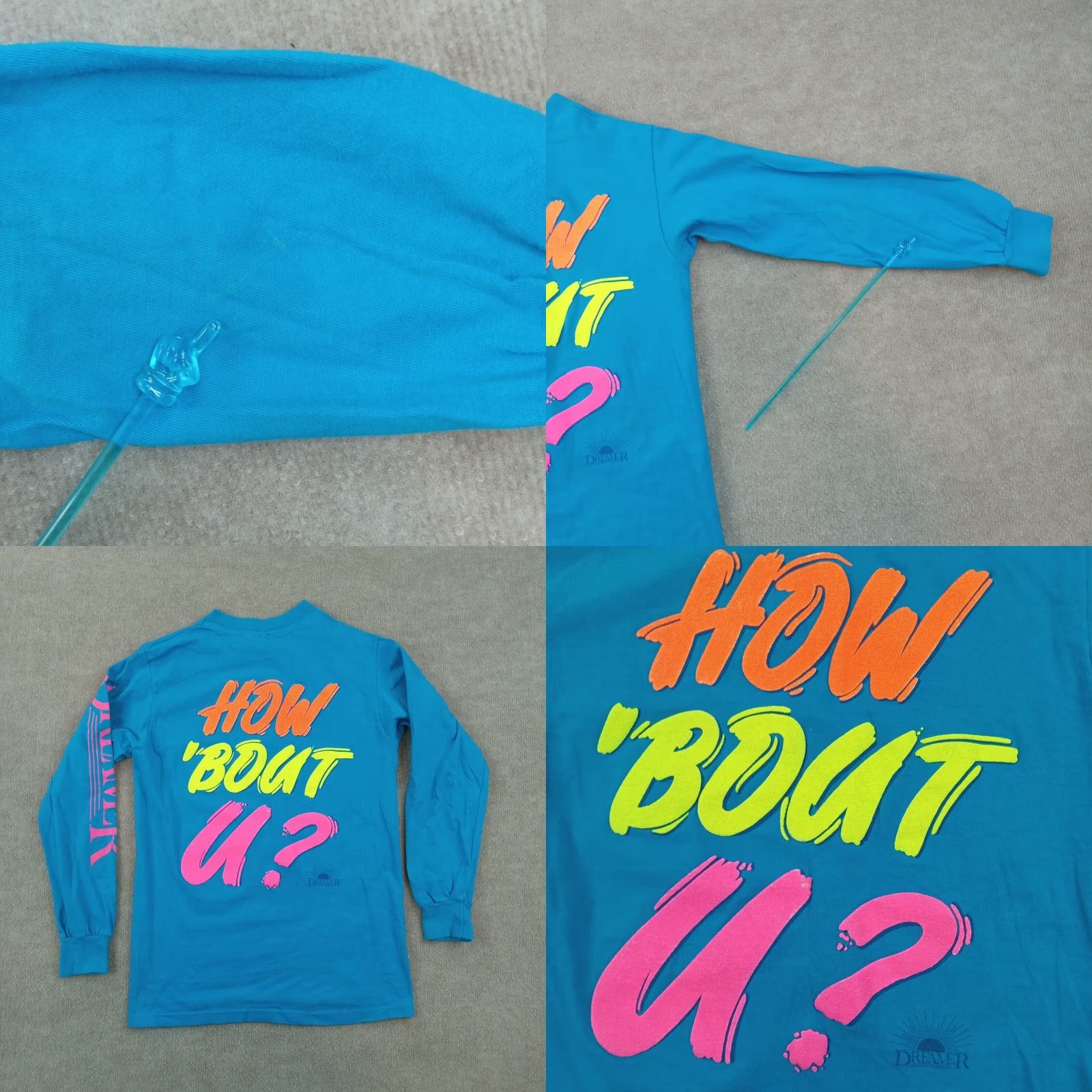 Hanes VINTAGE I'm Excited Shirt Womens Small Blue Puff Letters Casual How 'Bout U? Hanes Shirt Womens Small Blue Puff Letters Casual How 'Bout U? Vintage Size S / US 4 / IT 40 - 8 Thumbnail