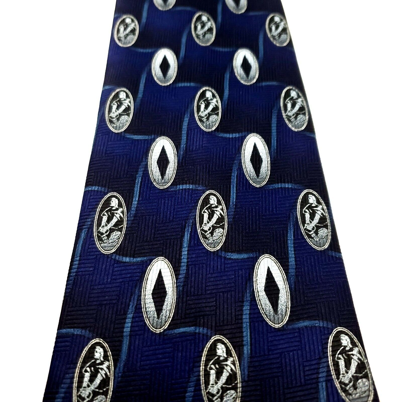 Vintage Johnson Brothers Polyester Tie Blue Geometric Size ONE SIZE - 2 Thumbnail