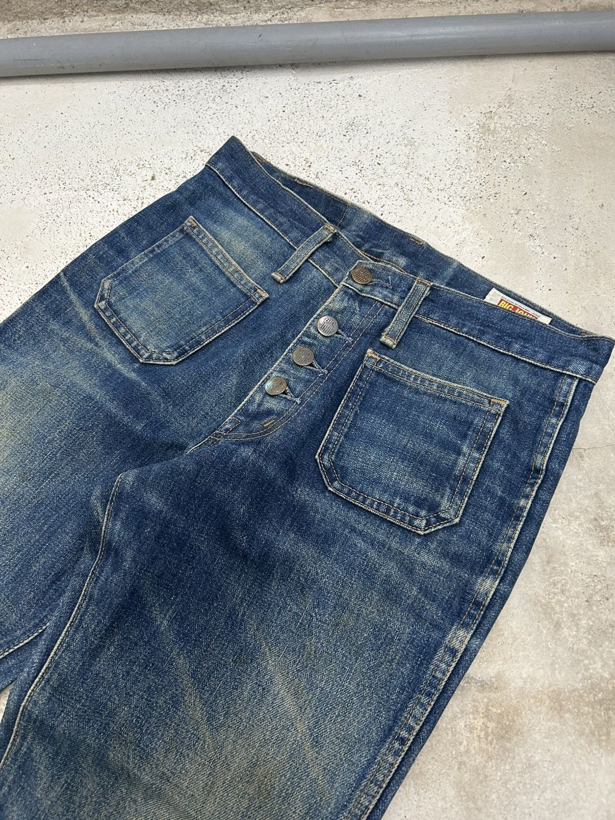 Big John Vintage 80s Big John Bell Bottom Mid Rise Mud Washed Size US 29 - 7 Thumbnail