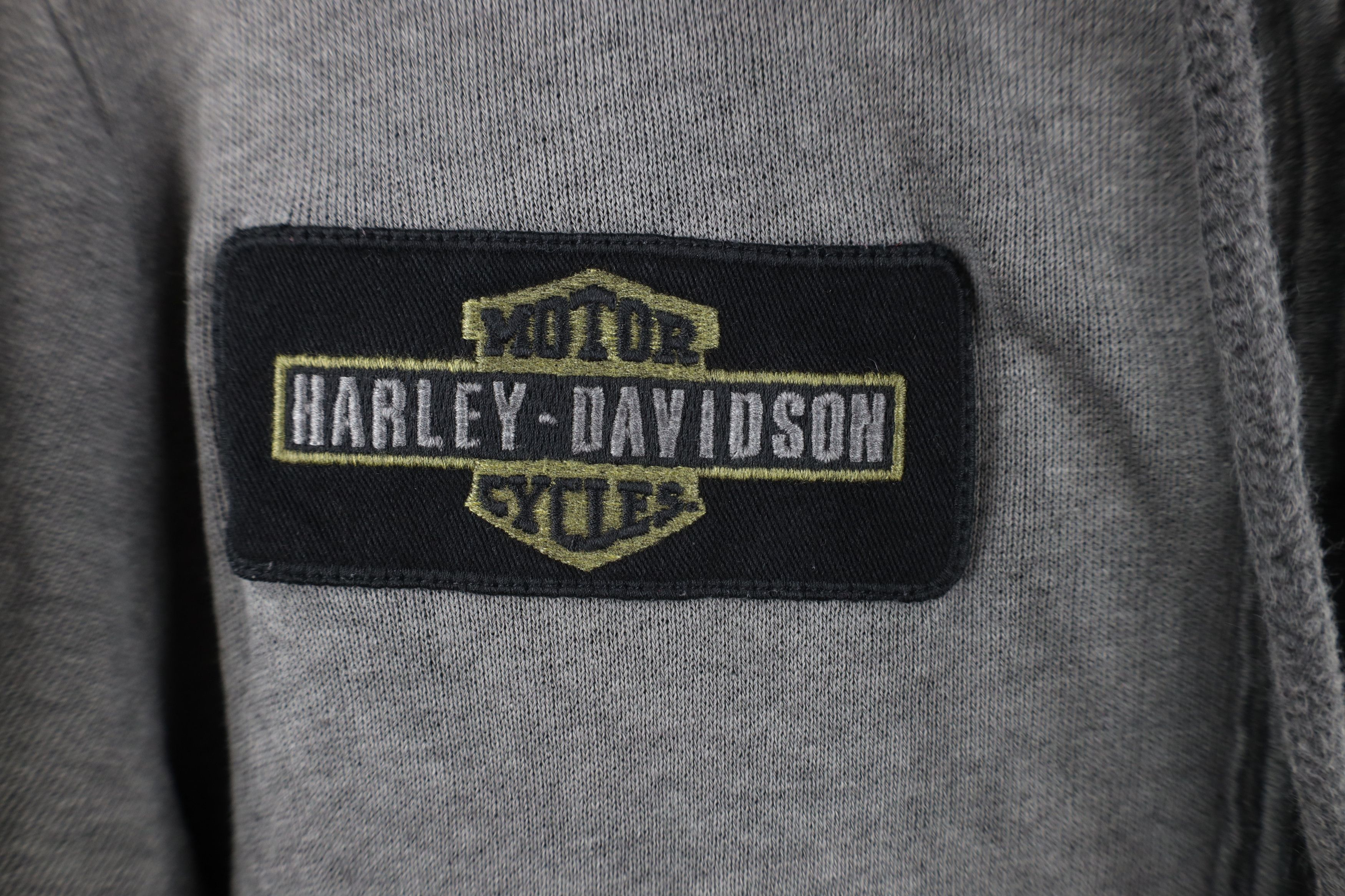 Harley Davidson Vintage Y2K Harley Davidson Stonewash Eagle Full Zip Hoodie Size M / US 6-8 / IT 42-44 - 4 Thumbnail