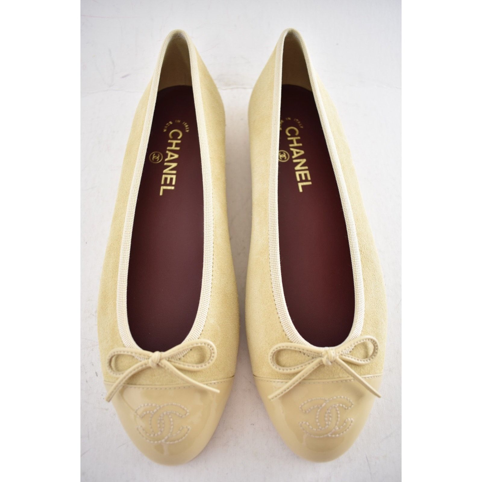 Chanel Chanel Beige Suede Patent Leather Ballet Flat 39.5 Size US 8.5 / IT 38.5 - 7 Thumbnail