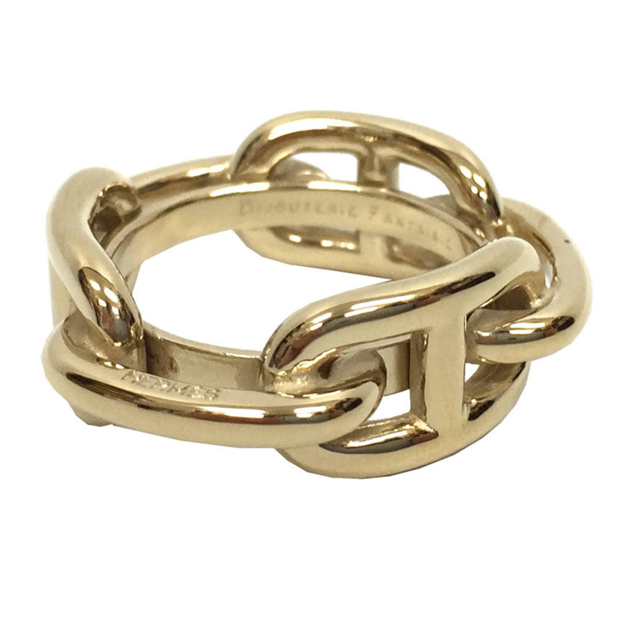 image of Hermes Chaine D'ancre Scarf Ring Gold Color Aq6501, Women's