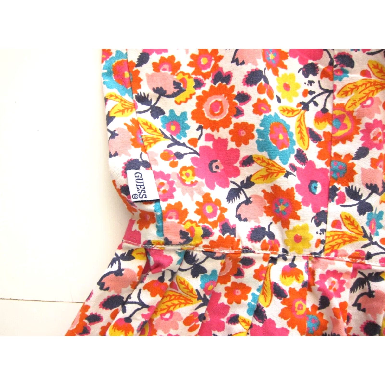 Guess VINTAGE Guess 100% Cotton Pink Blue Yellow Floral Tunic Tank Summer Sun Dress Medium Size M / US 6-8 / IT 42-44 - 5 Thumbnail
