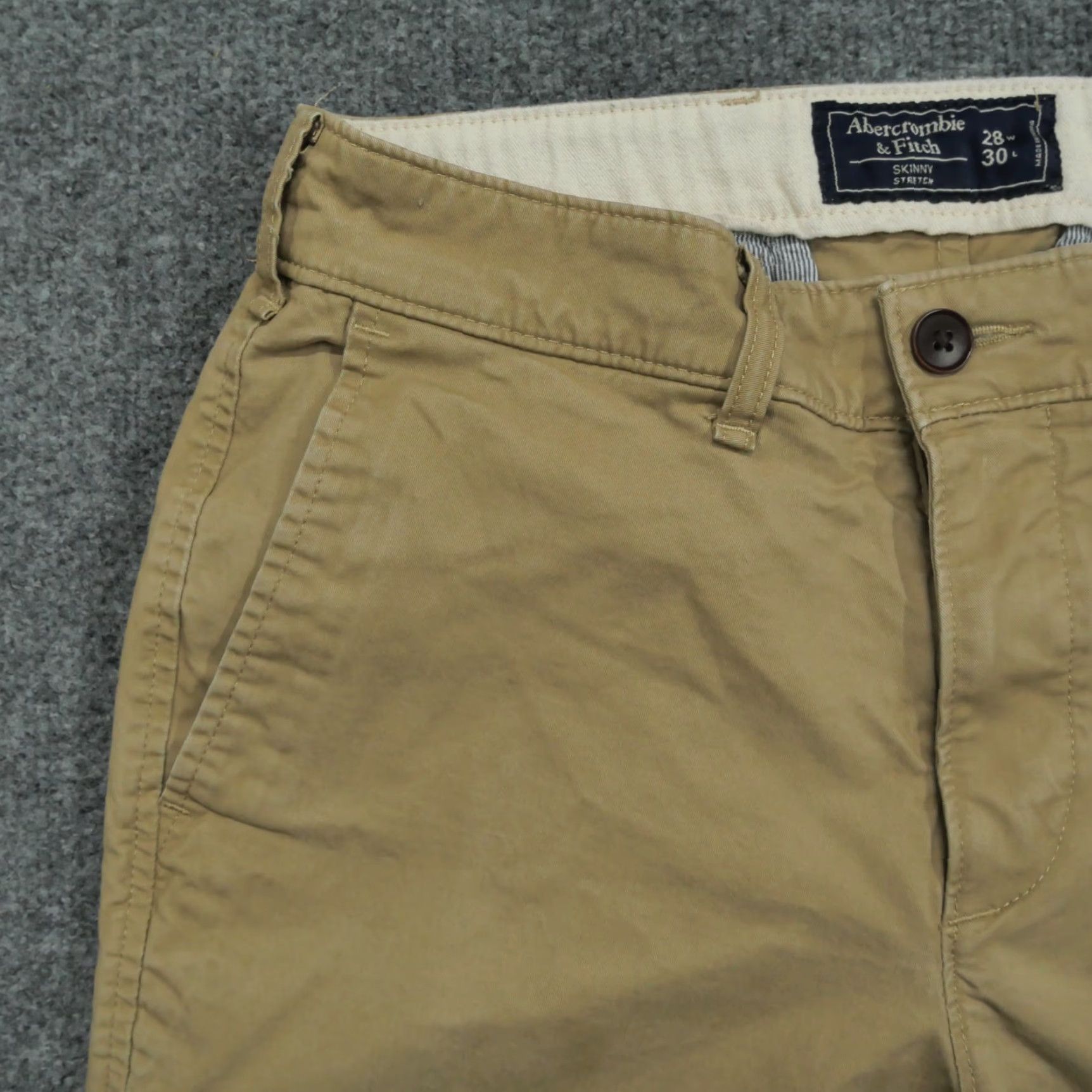 Abercrombie & Fitch Abercrombie & Fitch Pants Mens 28x30 Khaki Tan Skinny Stretch Size US 28 / EU 44 - 3 Thumbnail