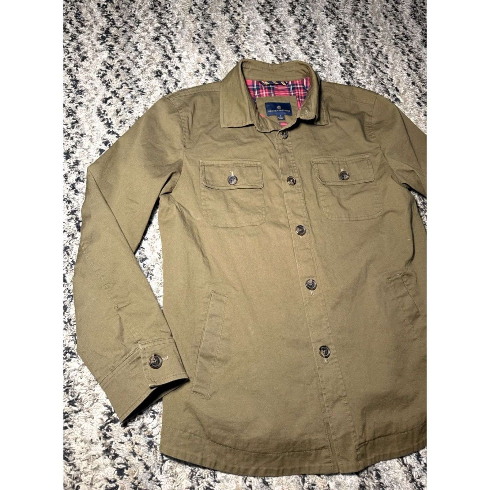 Brooks Brothers Brooks Brothers Khaki Button Up Jacket Utility Shacket Plaid Lined Mens Small Size US S / EU 44-46 / 1 - 3 Thumbnail