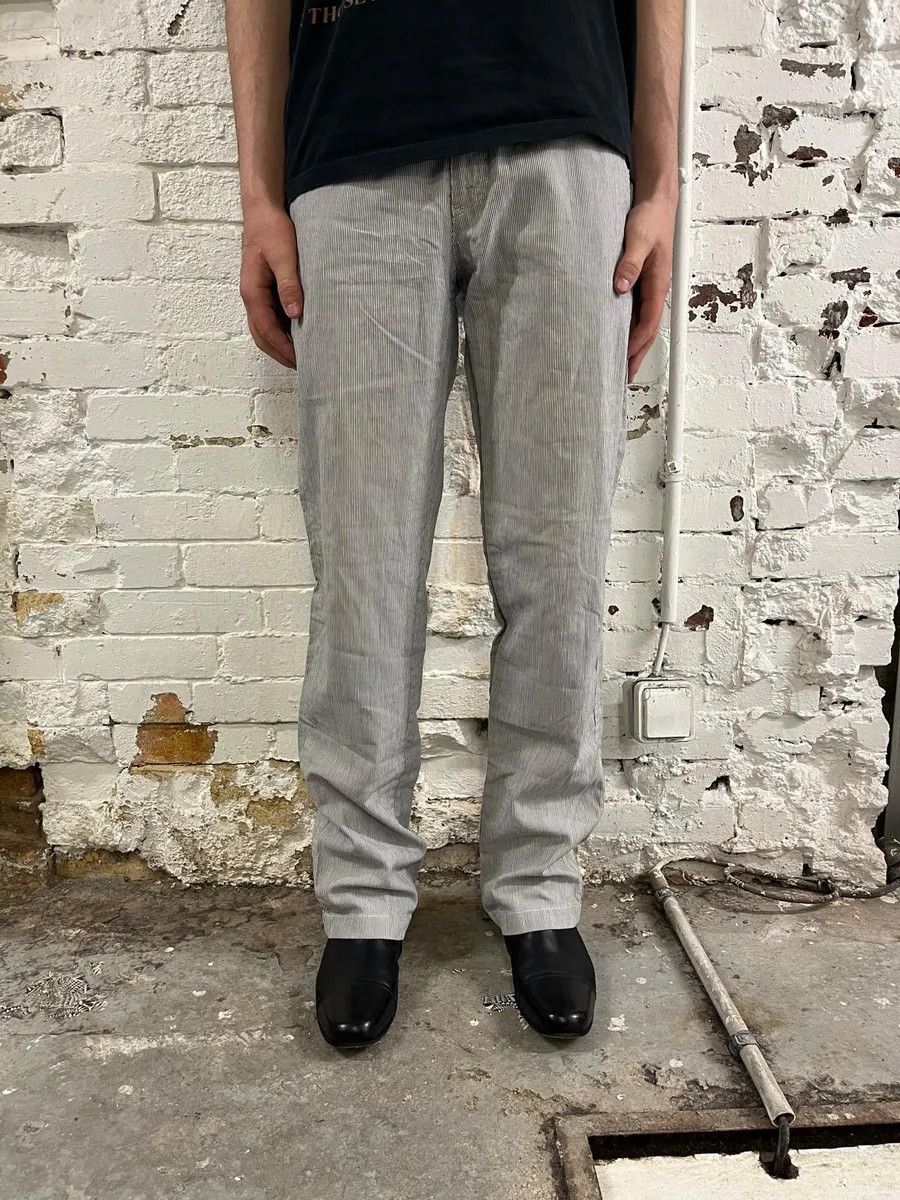 Prada SS2006 Prada Grey/White Striped Chinos Cotton Minimalist Size 52 Size US 32 / EU 48 - 2 Thumbnail