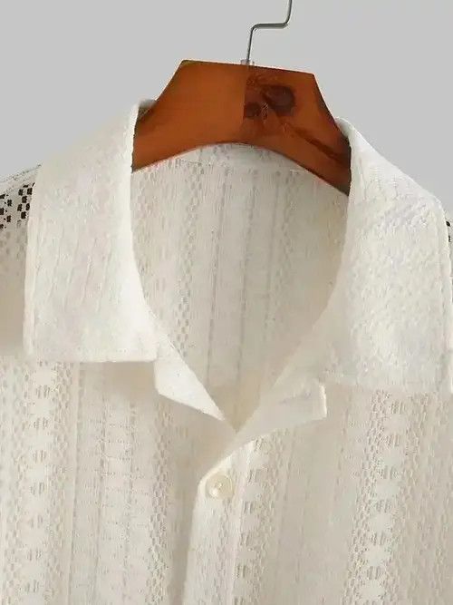 Other Short Sleeves Transparent Sheer Lace Shirts Size US M / EU 48-50 / 2 - 4 Thumbnail