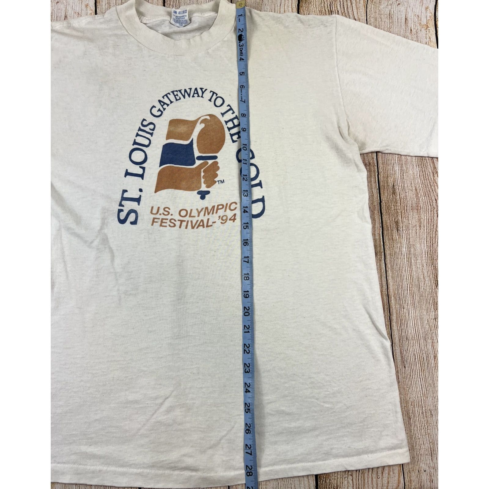 Vintage VINTAGE St Louis Gateway To The Gold US Olympics Festival T-Shirt XL White Mens Sports Shoebox Greetings Size US XL / EU 56 / 4 - 4 Thumbnail