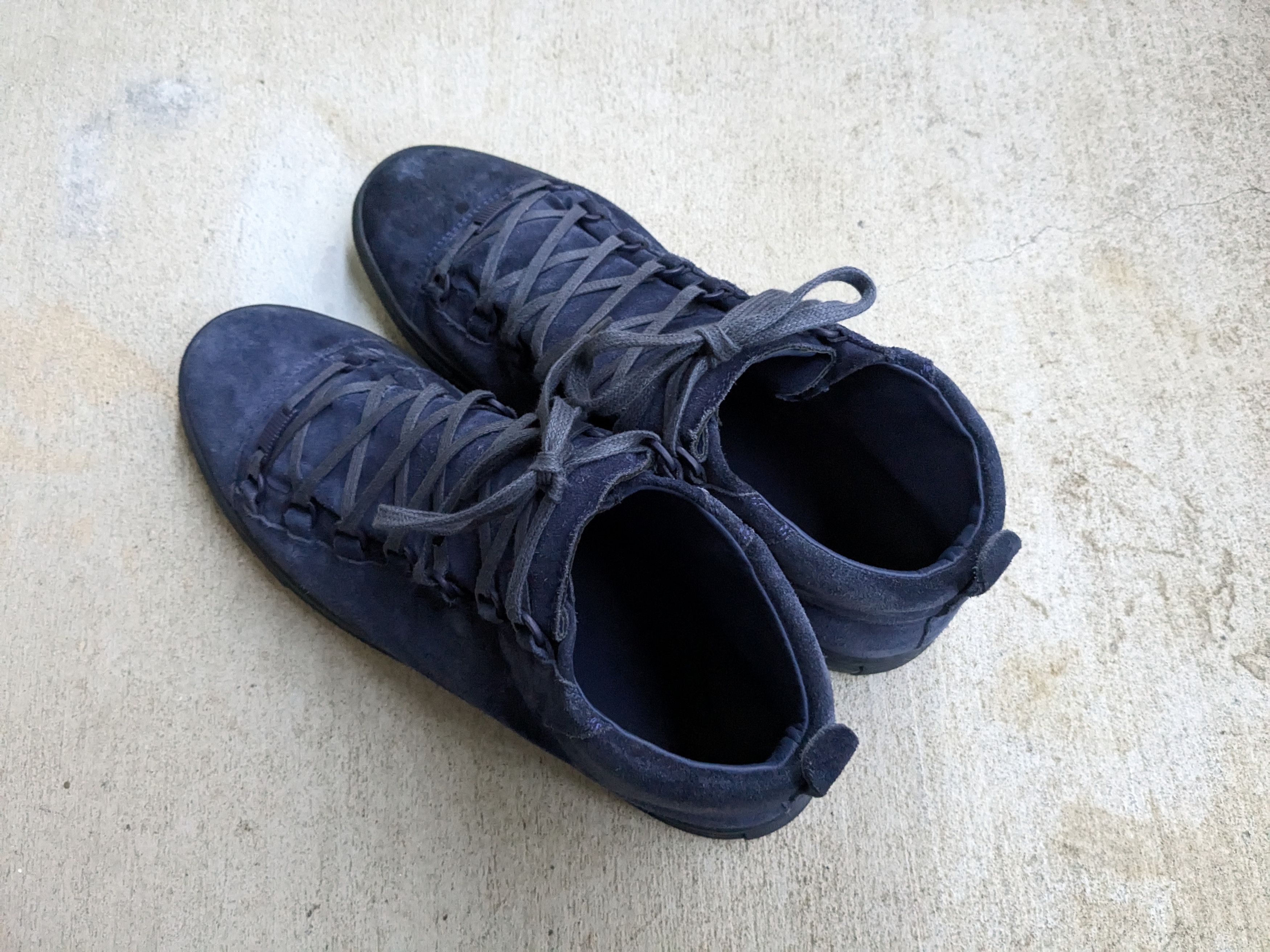 Balenciaga Balenciaga Arena Navy Blue 14 Suede Leather High Tops Size US 14 / EU 47 - 11 Thumbnail