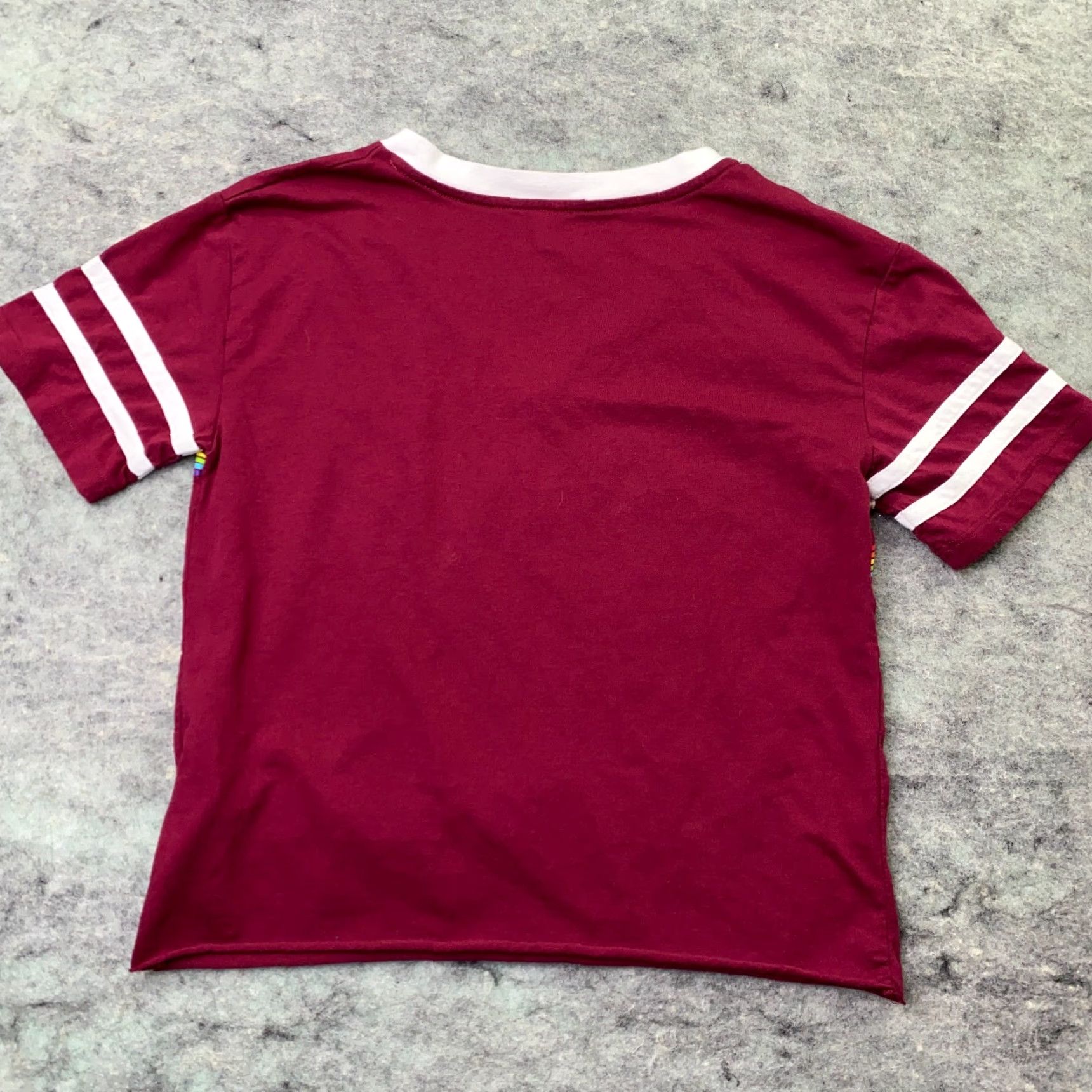 Disney Disney Womens Shirt Top Small Red Mickey Mouse Rainbow Retro Cropped V-Neck T-Shirt Size S / US 4 / IT 40 - 7 Thumbnail