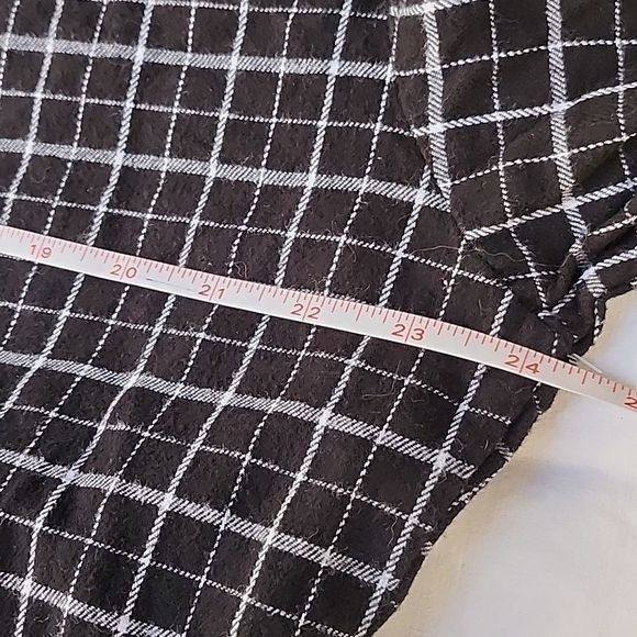 Vintage Big Feet Pajama Black Plaid Cotton Flannel Onesie Drop Seat Size US 37 - 7 Thumbnail