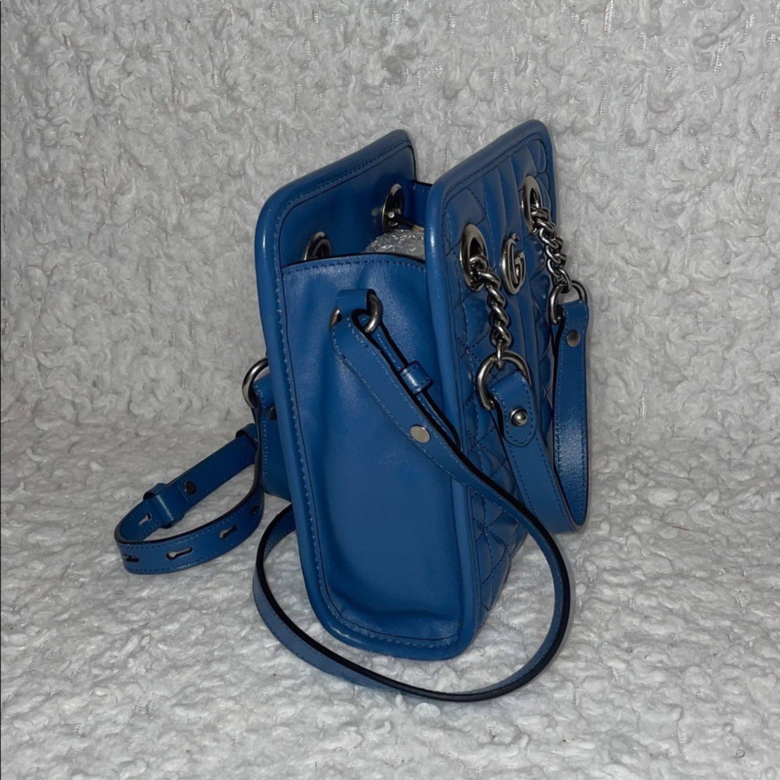 Gucci Gucci GG Marmont Matelassé Blue Crossbody 696123 Size ONE SIZE - 3 Thumbnail